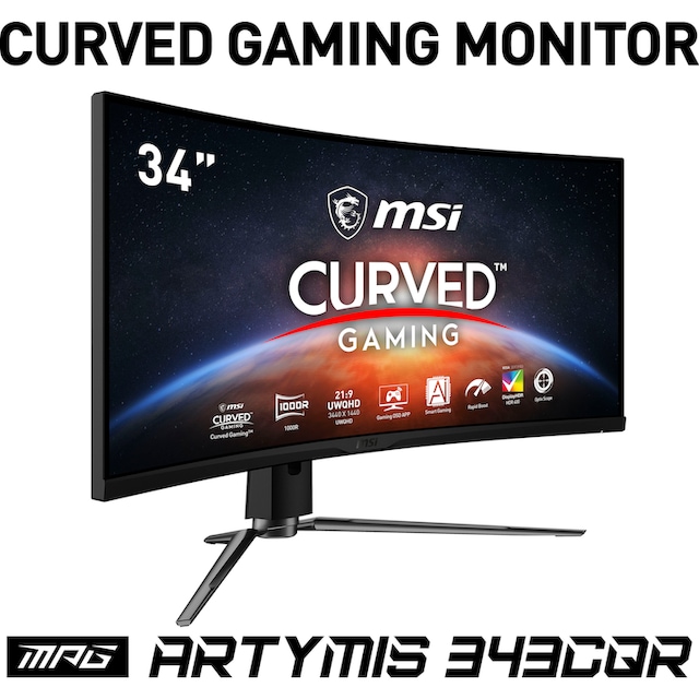 Garantie ms XXL Curved-Gaming-Monitor ➥ 1 343CQR«, MSI 1440 86 3 Zoll, Artymis Hz, | »MPG höhenverstellbar, UNIVERSAL Jahre Herstellergarantie 3440 165 px, Jahre cm/34 Reaktionszeit, x 3 UWQHD,