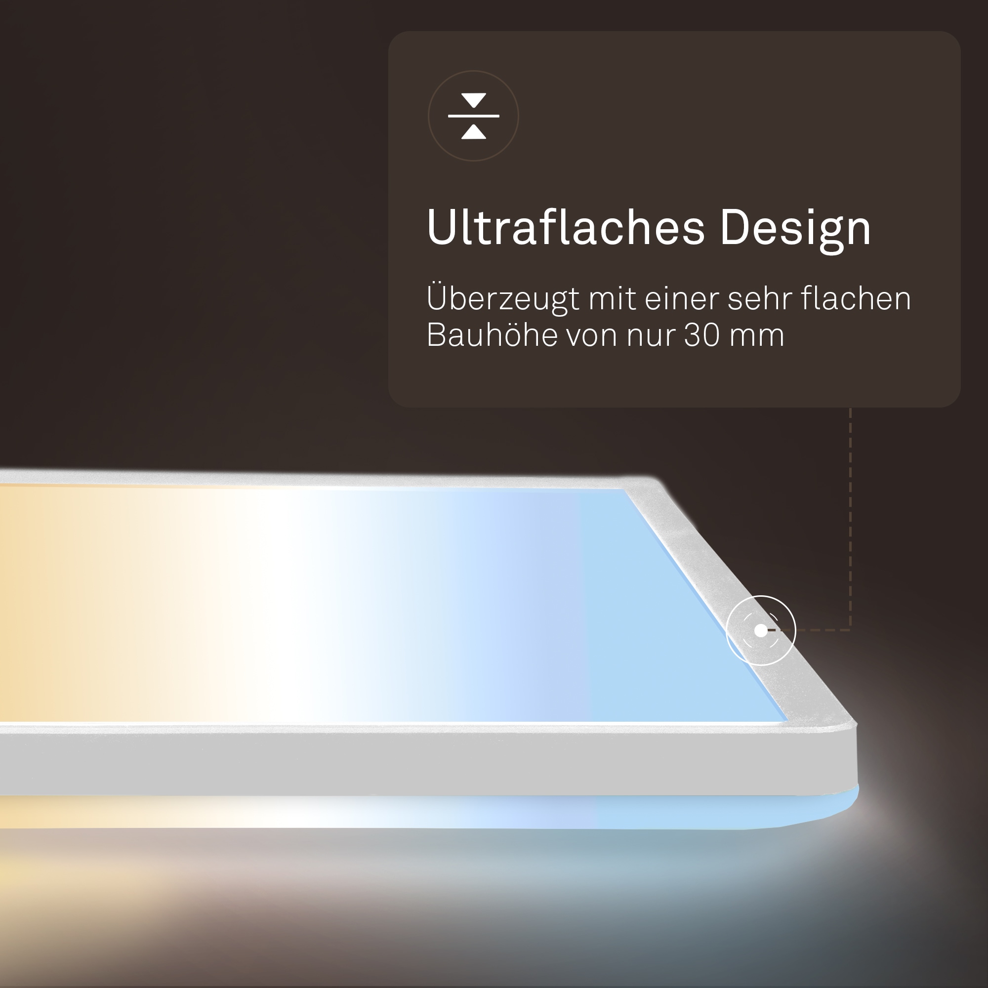 B.K.Licht LED Panel »SHALLOW« LED-Board 1 Stk. warmweiß - kaltweiß 42x42x3 cm, Badlampe, Badezimmer, Küche, Wohnzimmer