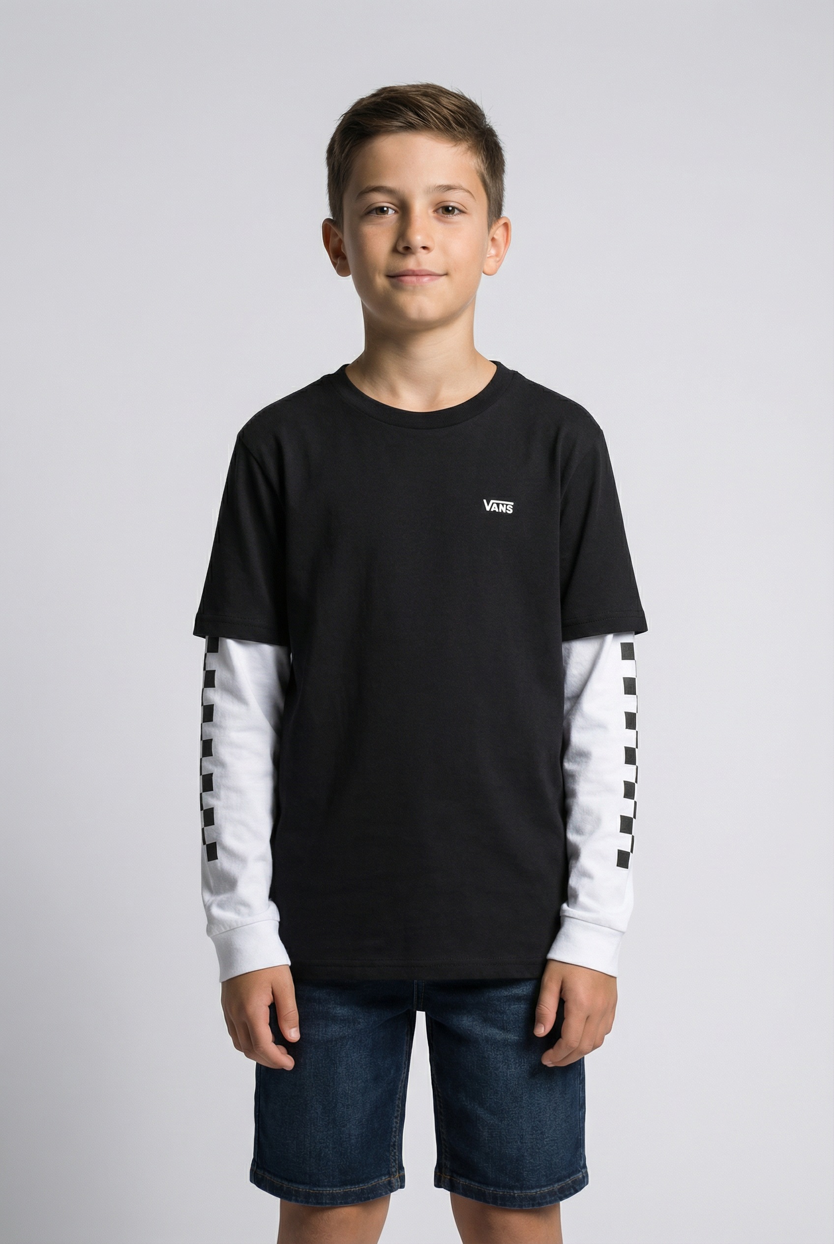 Vans Langarmshirt »LONG CHECK TWOFER« Langarmdesign, mit Rundhalsausschnitt, aus Baumwolle, normale Länge