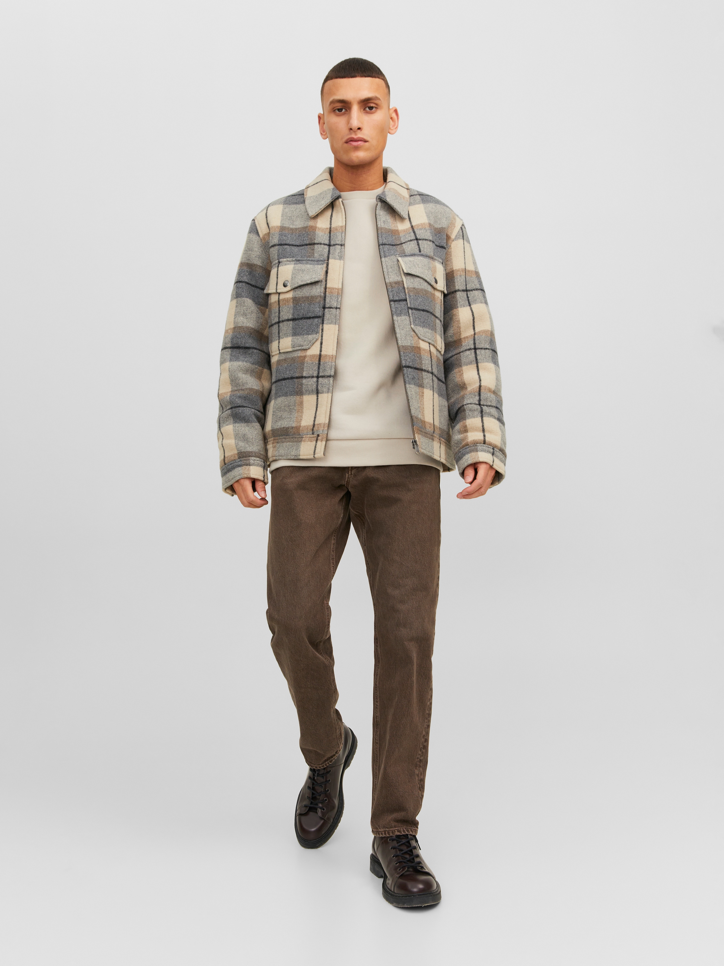 Jack & Jones »JJEBRADLEY  mit Rippbündchen für Alltag und Freizeit«, Materialmix, relaxed fit
