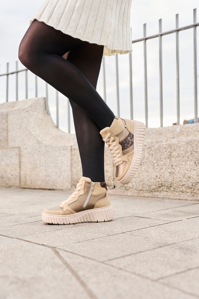 Rieker Schnürboots  Keilboots, Schnürstiefelette mit Innen-Reißverschluss