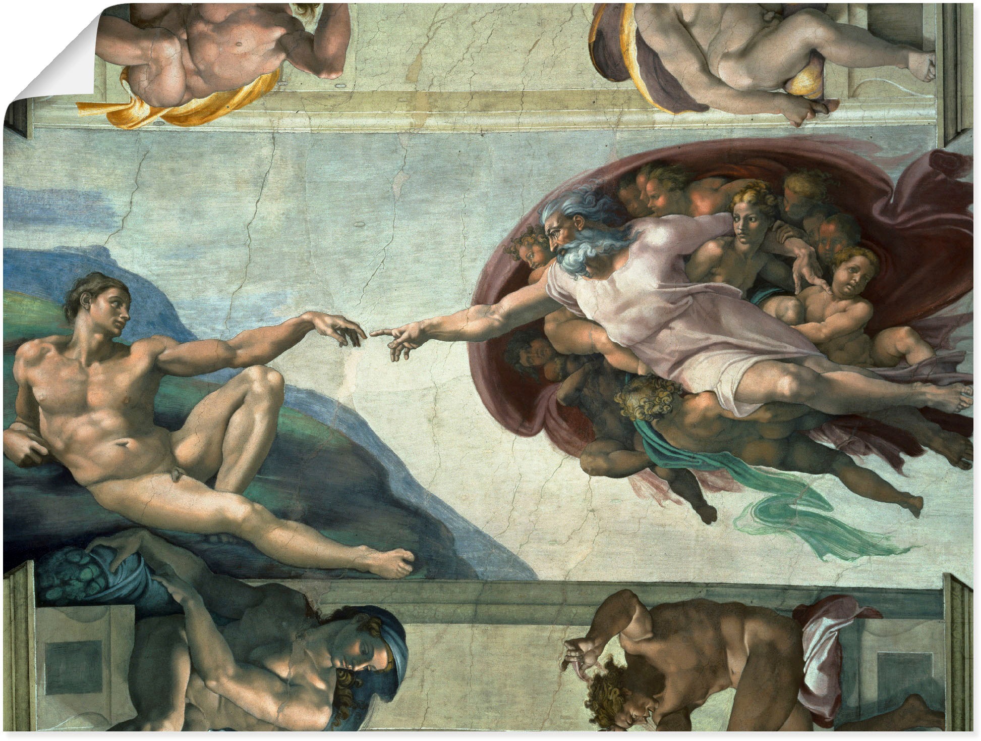 Wandbild (1 oder bestellen des Wandaufkleber St.), in Adam«, »Die Religion, Poster als versch. Raten Artland Leinwandbild, Größen auf Erschaffung
