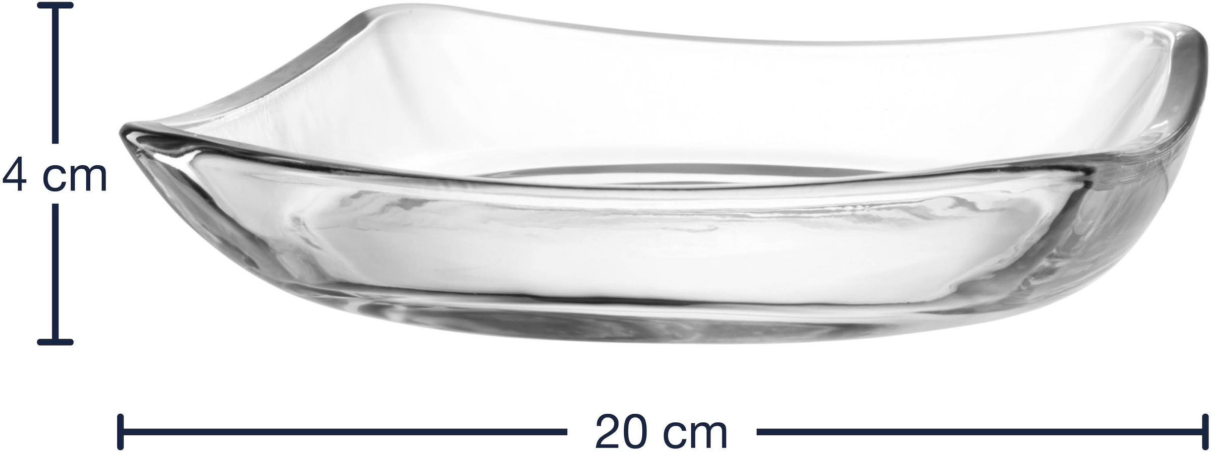 LEONARDO Schale »PIAZZA, Teller ca. 20 cm, 4er-Set« 4 Stk. aus Glas spülmaschinengeeignet