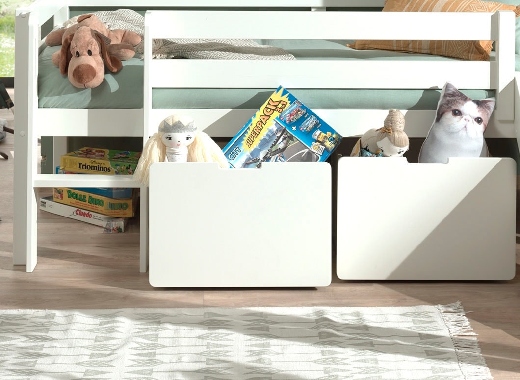 Vipack Container »auf Rollen (2-er Set), hochwertiger Holzwerkstoff lackiert, 2 Farben« das Innenmaß von ca.: B: 48,6xH: 29,3xT: 56,6cm bietet viel Stauraum,  universell und durch die Rollen flexibel in Räumen einsetzbar