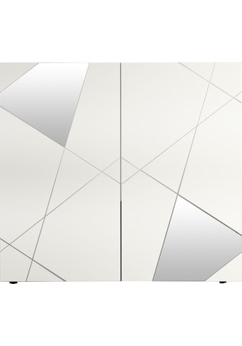 Highboard »Vittoria«, Breite 121 cm, Front mit Siebdruck und Spiegel