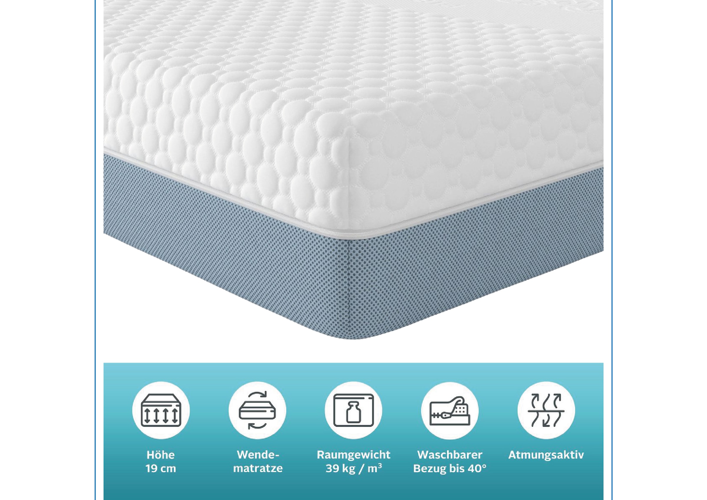 OTTO home Hybridschaum-Matratze »NEUHEIT, PREMIUM Flipper, 90x200, 140x200 cm, langlebige Qual. RG 39« 25 cm hoch Raumgewicht: 39 kg/m³ 1 Stk. tlg. vier unterschiedlich feste Liegeseiten, in H2+3/H3+4/H4+H5, wendbar