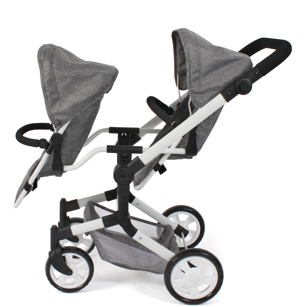 CHIC2000 Puppen-Zwillingsbuggy »Linus Duo, Jeans Grey«