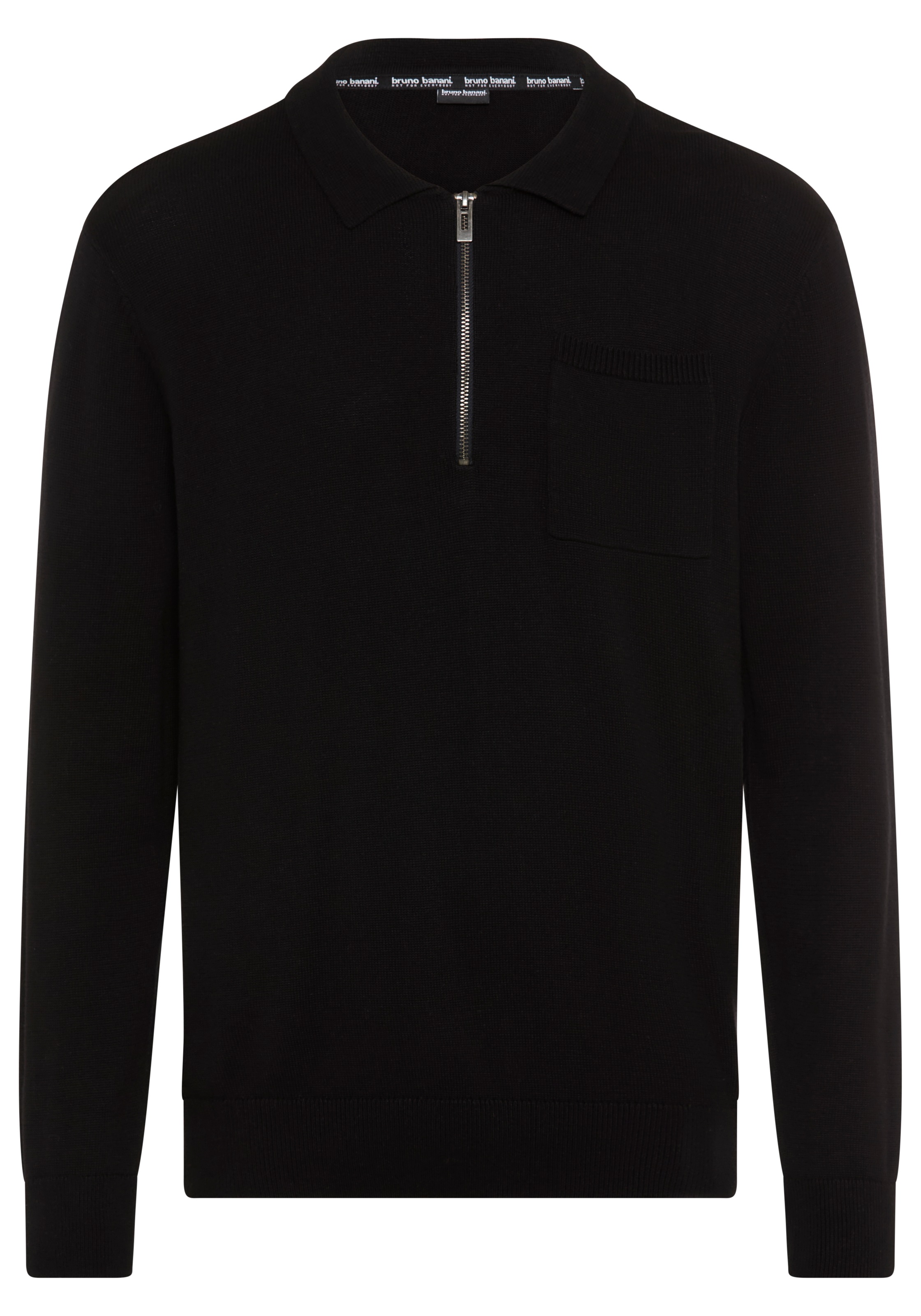Bruno Banani Strickpullover mit Reißverschluss und Brusttasche