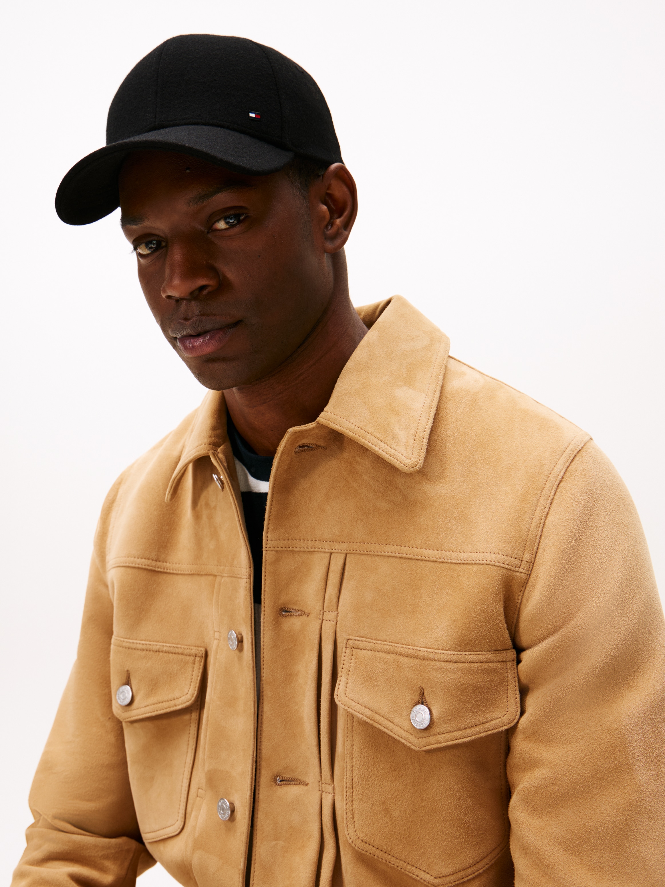 Tommy Hilfiger Baseball Cap »TH RWB 6 PANEL MELTON CAP«, aus Wollmix mit Flag aus Emaille