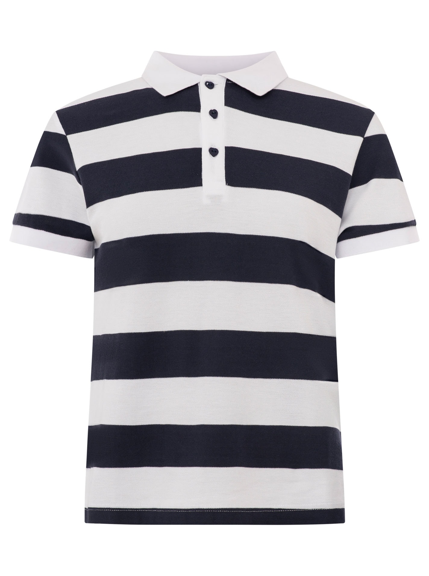 Zwillingsherz Poloshirt »Stripes« kurzarm, Polokragen und Knopfleiset abgesetzt, Herzknöpfe