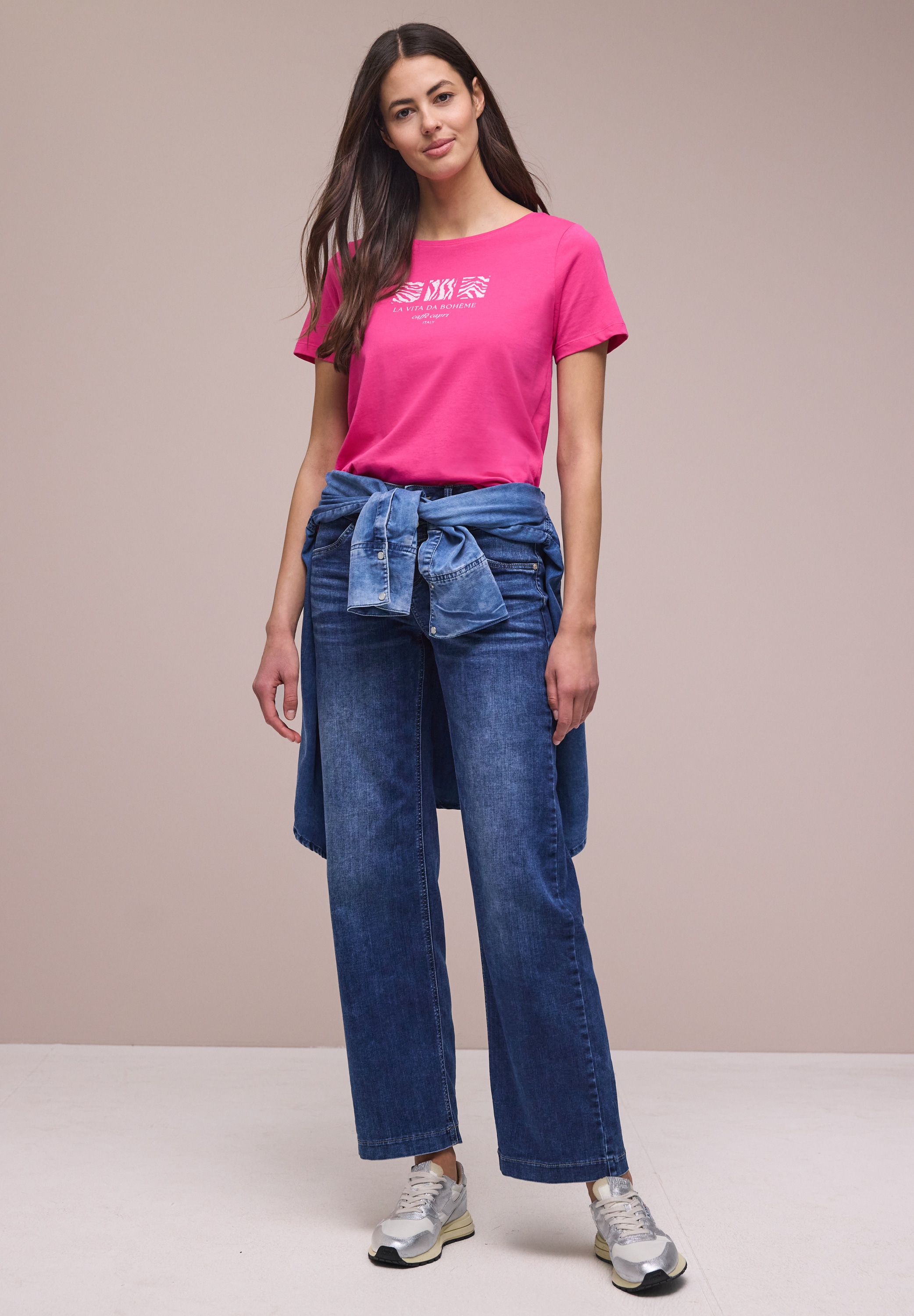 STREET ONE Kurzarmshirt Sommershirt mit Print