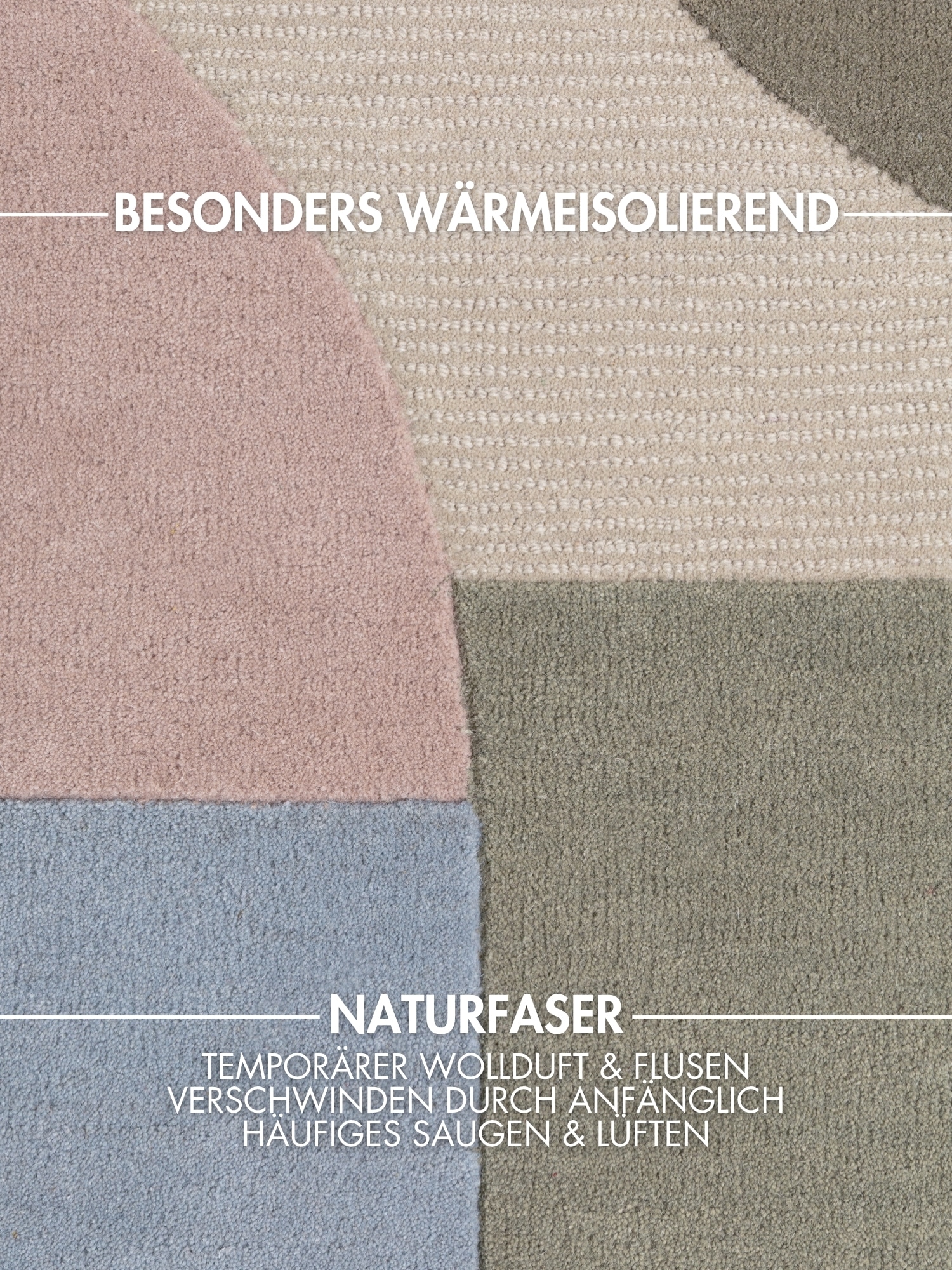Ted Baker Wollteppich »Piccadilly« rechteckig 17 mm Höhe Wolle, Naturteppich, Handgemacht, Wohnzimmer, Schlafzimmer, bunt