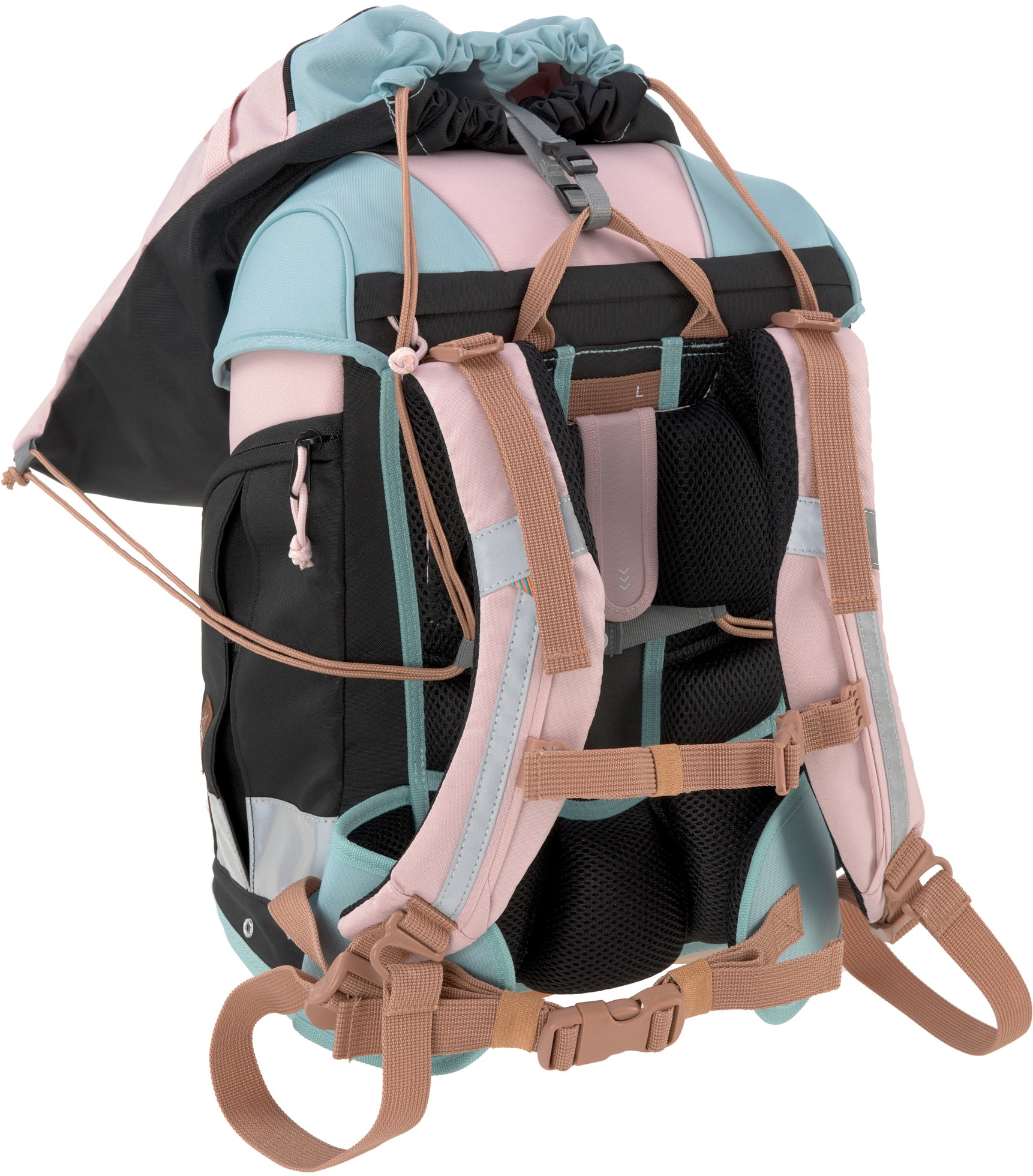 LÄSSIG Schulranzen »Unique, Boxy, Rose Blue Black«, Reflektoren, PETA-approved vegan; aus recyceltem Material
