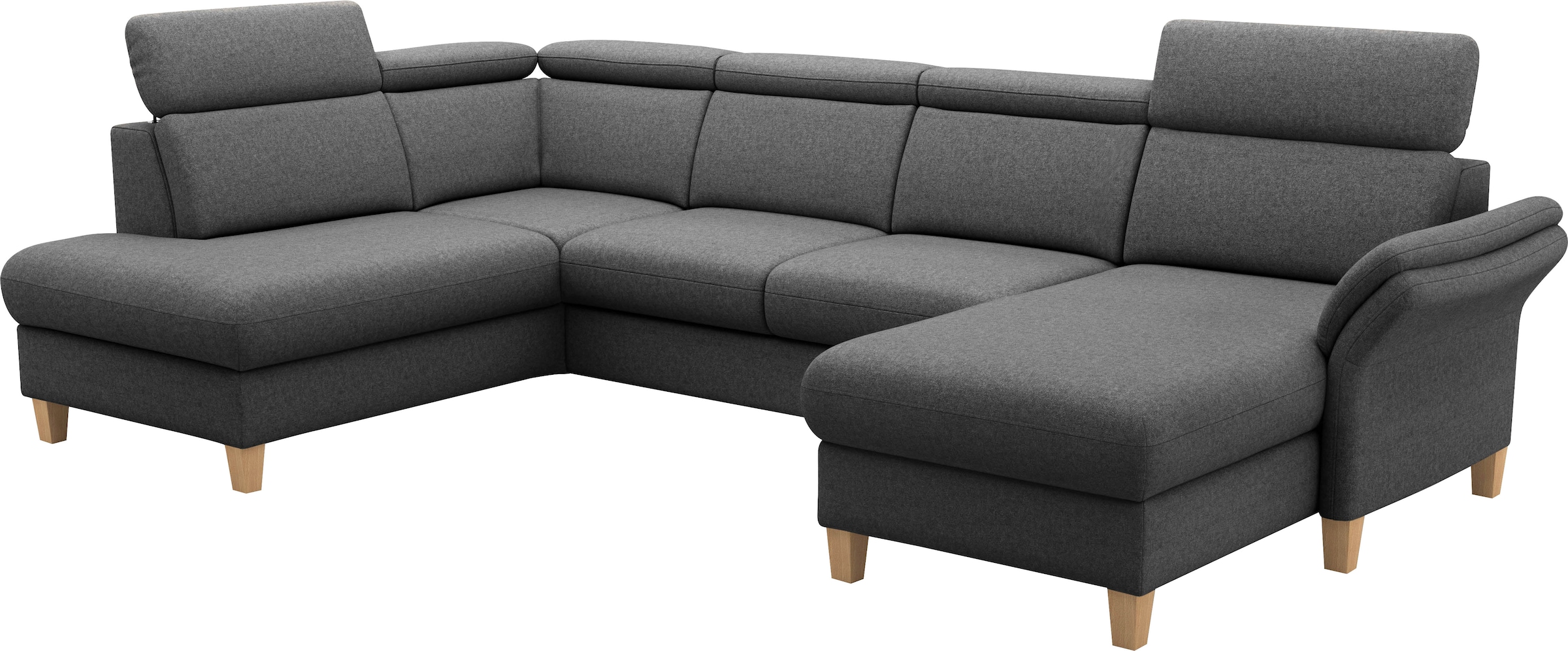 Home affaire Wohnlandschaft »Glendale, U-Form« inkl. Kopfteilverstellung, wahlweise mit Vorziehsitz und Bettkasten