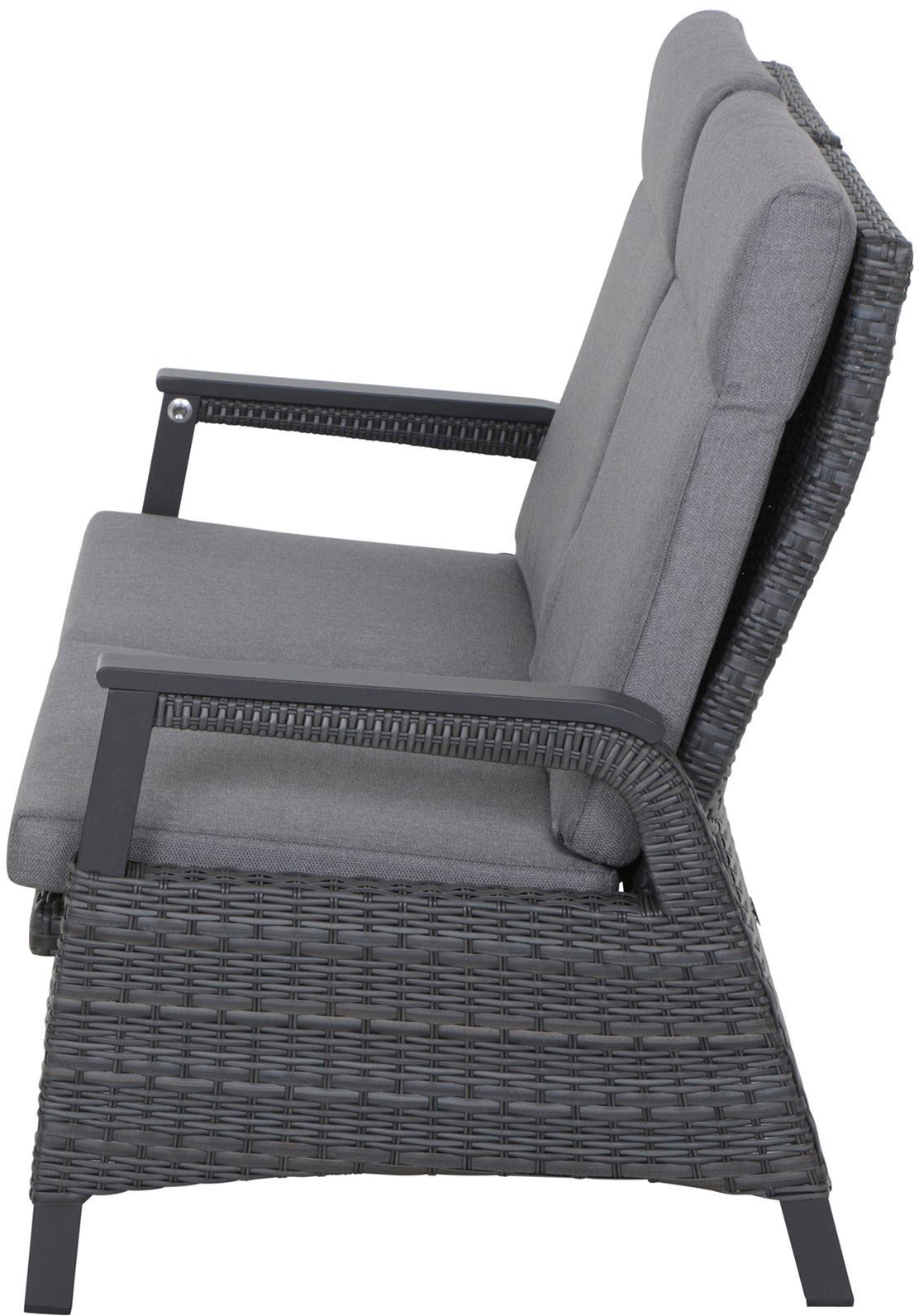 Siena Garden Gartenlounge-Set »Solea«, (Set, 8 tlg.), bestehend aus 2 Sesseln, 1 Bank, 1 Tisch und 4 Auflagen