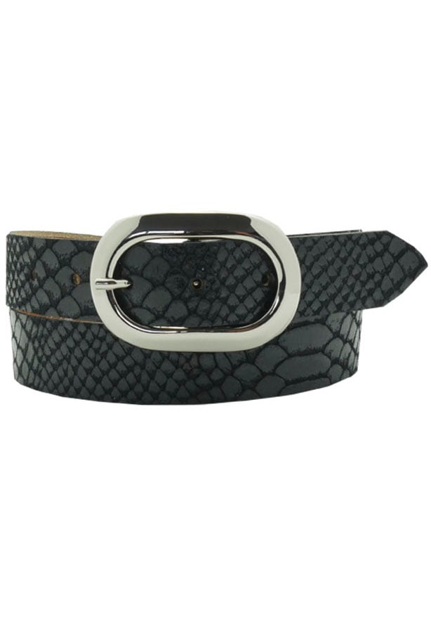 AnnaMatoni Ledergürtel, Mit Snake-Print, Prägung