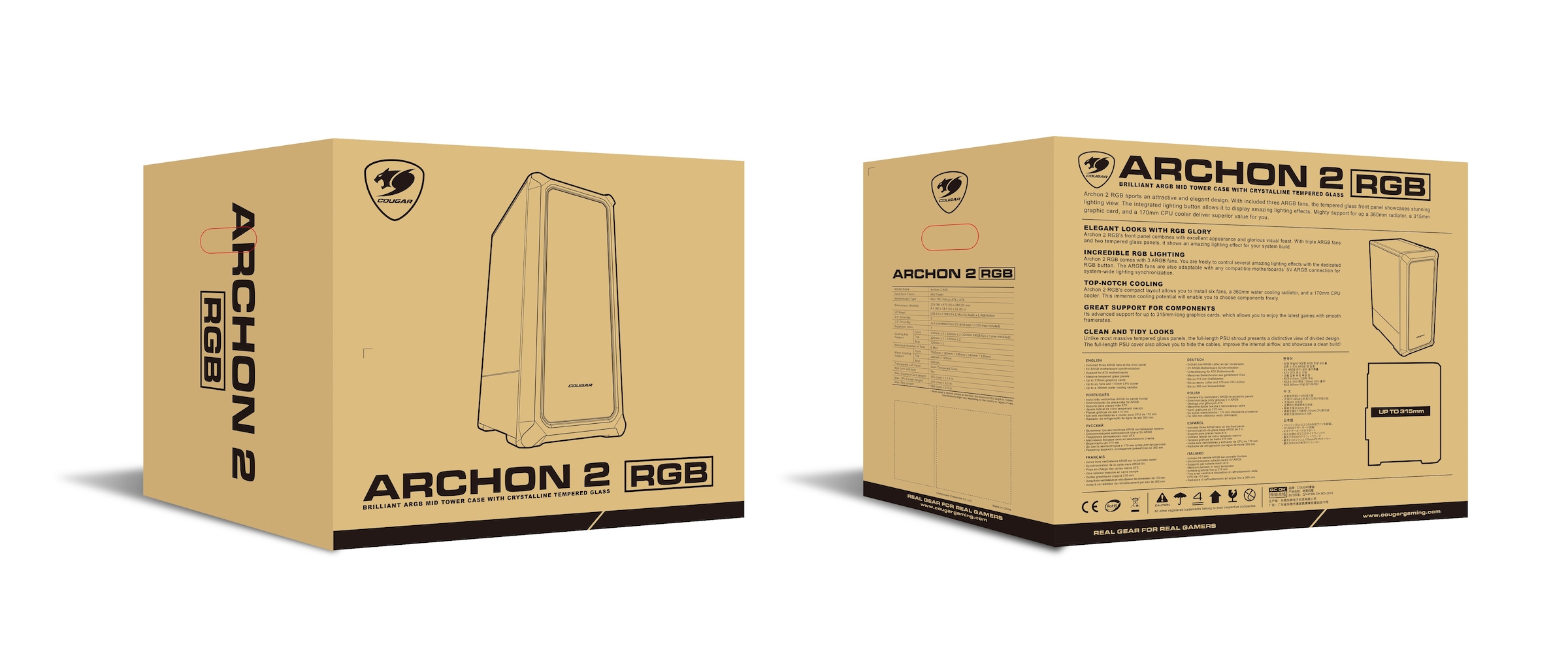Cougar PC-Gehäuse »Archon 2 RGB, Mid Tower, Schwarz«