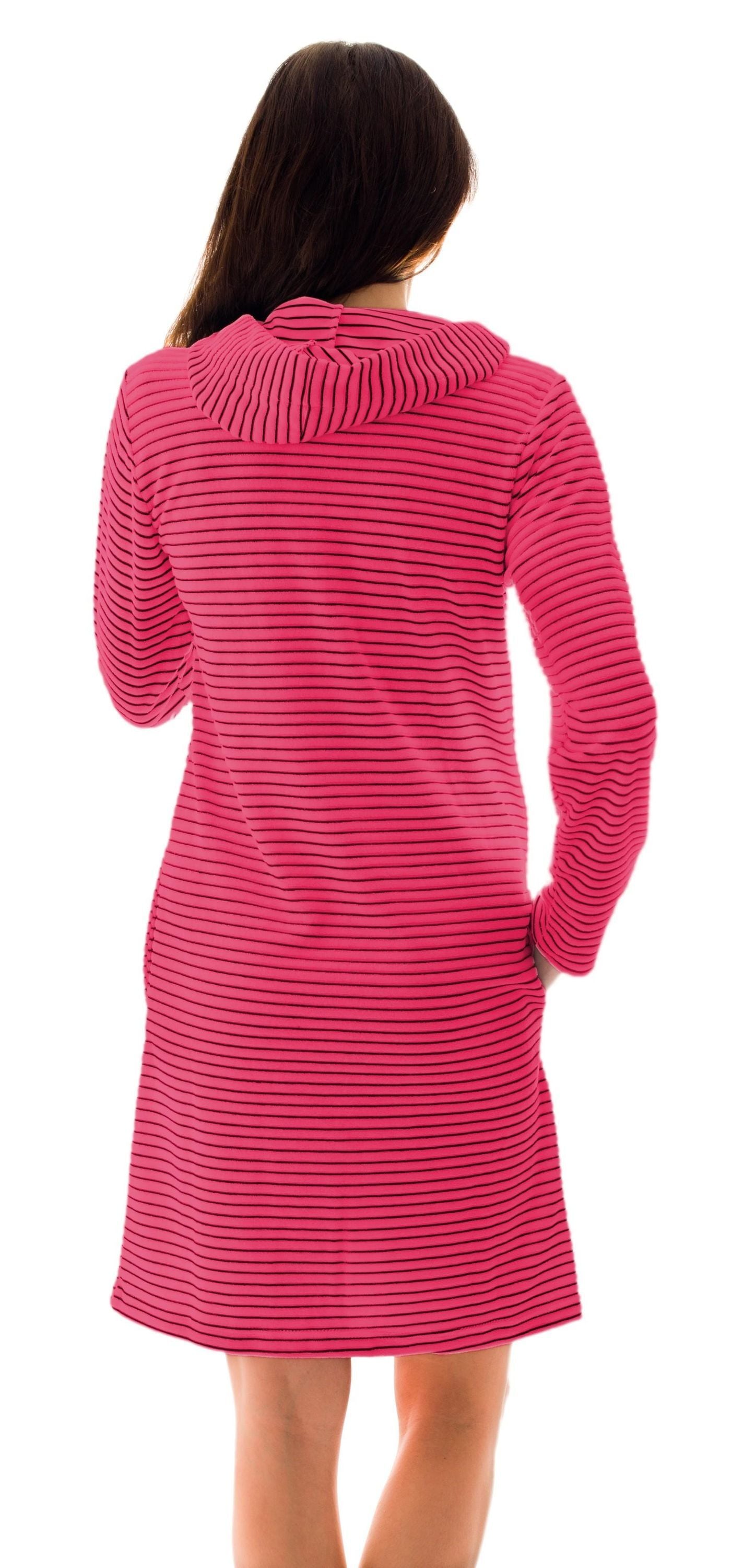 AQUARTI Damenbademantel »Bademantel Aquarti Damen Bademantel Reißverschluss Streifenmuster«