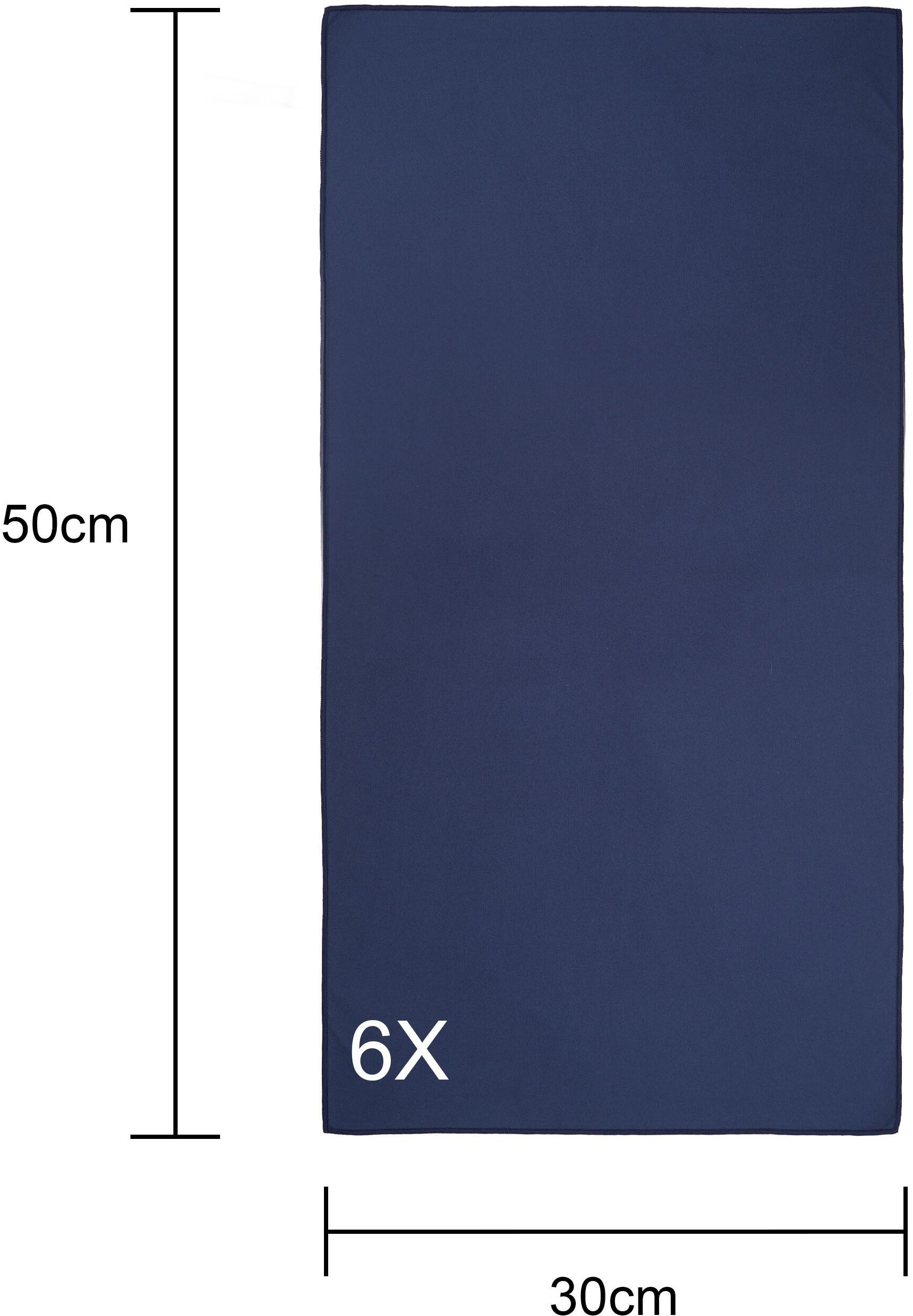 OTTO home Handtücher »Leoa, diverse Größen, Sporthandtuch, Reisehandtuch, Strandtuch« sehr leicht, kompakt, schnelltrocknend, Mikrofaser mit Kontrastnaht