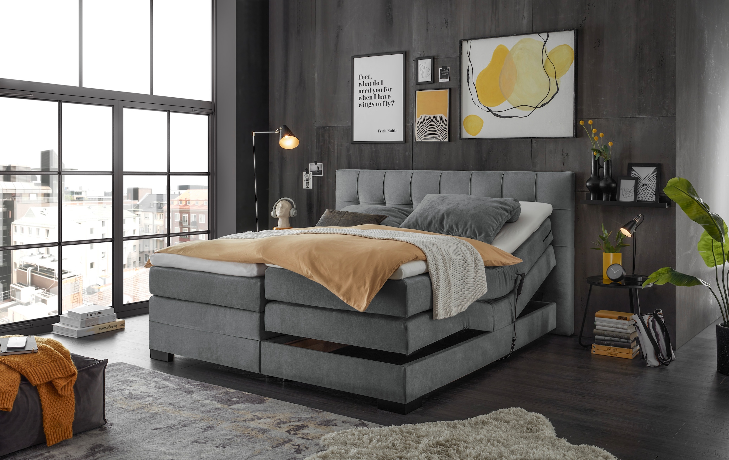 ED EXCITING DESIGN Boxspringbett »Talena«, inkl. Motor und Topper