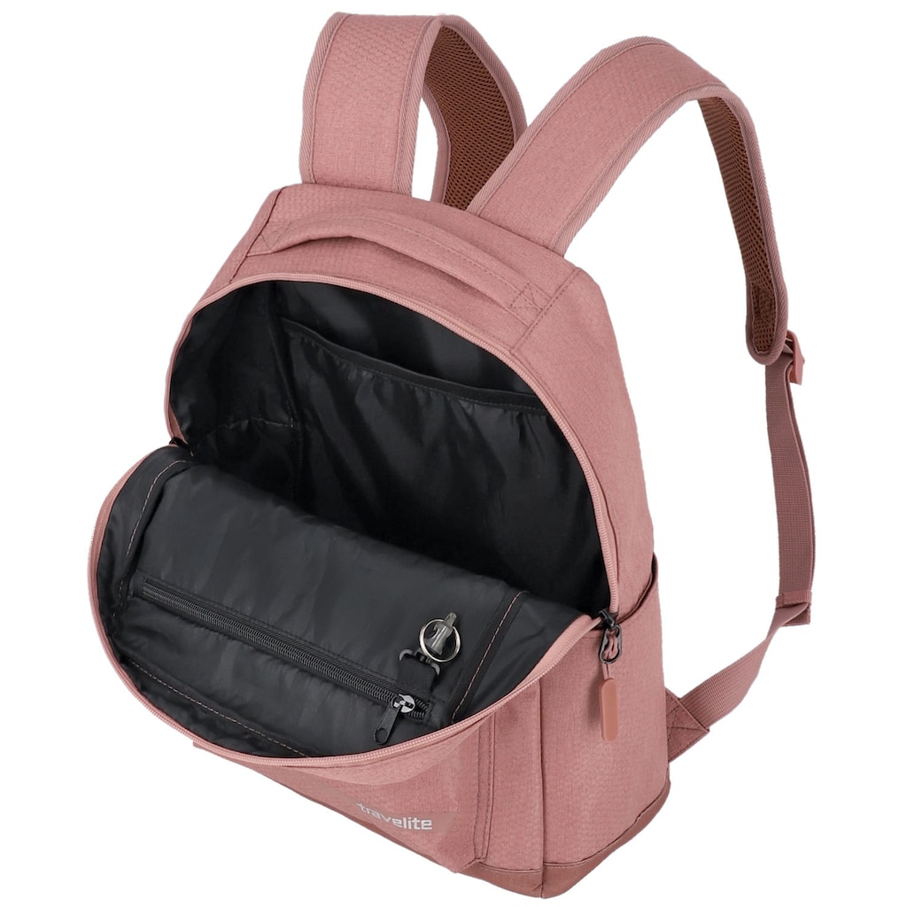 travelite Laptoprucksack »Kick Off M, 40 cm, rosé«, Arbeitsrucksack Schulrucksack Freizeitrucksack mit 13-Zoll Laptopfach