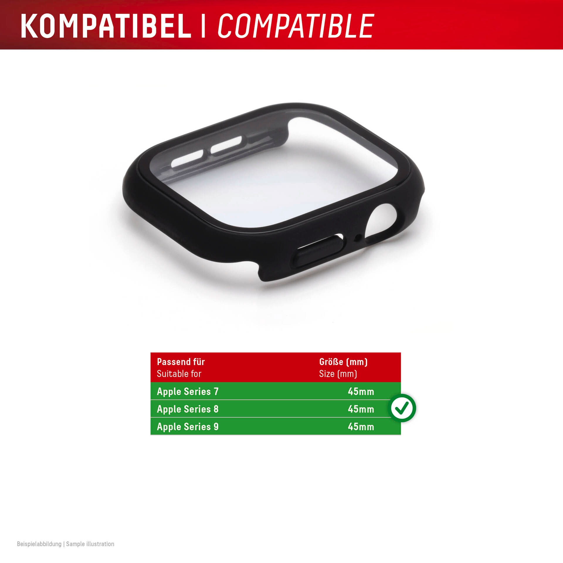 Displex Displayschutzglas »Smartwatch Glass All-In-One Protector Full Body«, für Apple Watch Series 7 45 mm-Apple Watch Series 8 45 mm-Apple Watch Series 9 45 mm, Displayschutzfolie, Schutzfolie, Bildschirmschutz, kratz- & stoßfest