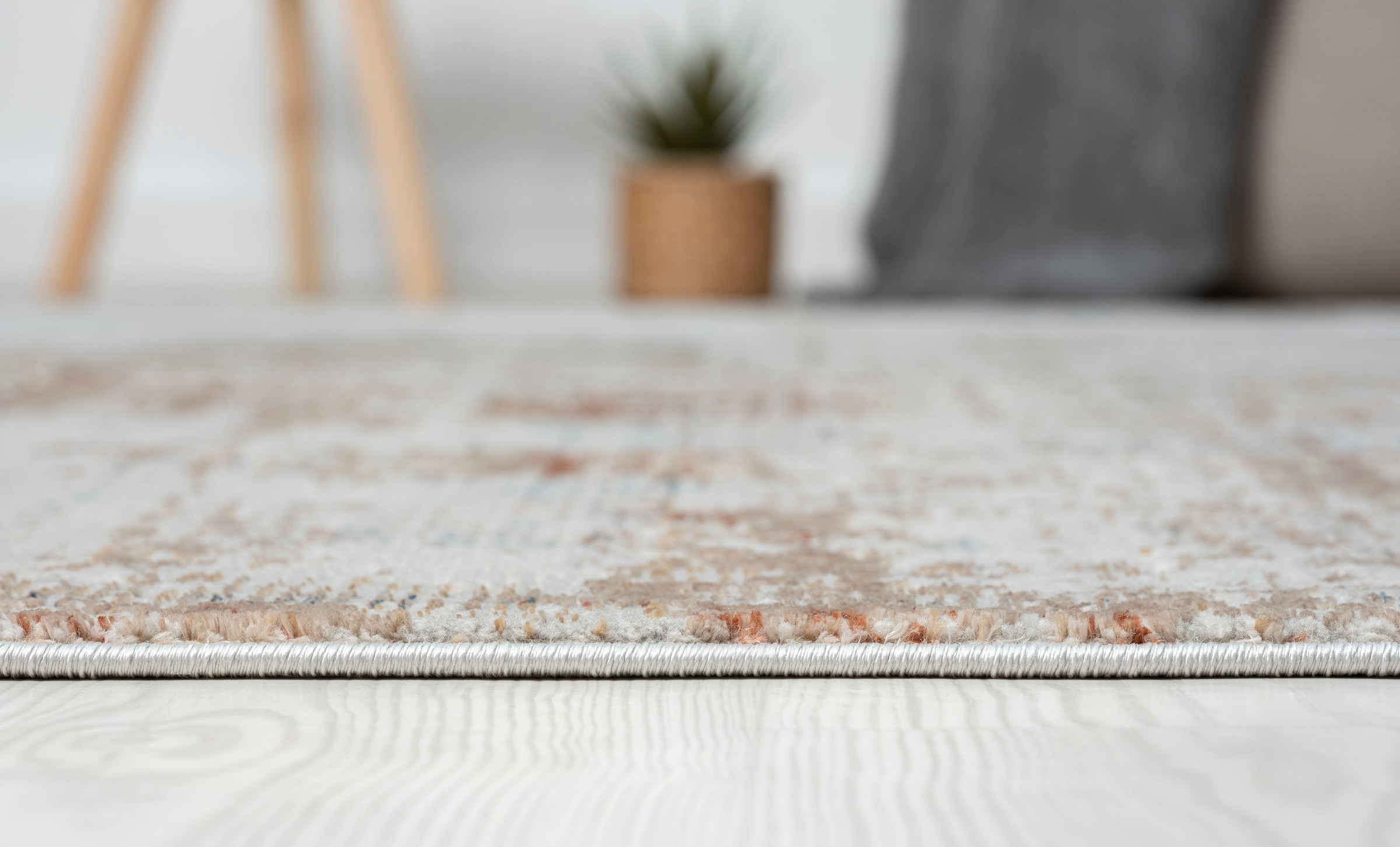 Myflair Möbel & Accessoires Teppich »Esme 2« rechteckig 8 mm Höhe Kurzflor, Vintage Look, mit Fransen, besonders weich durch Microfaser