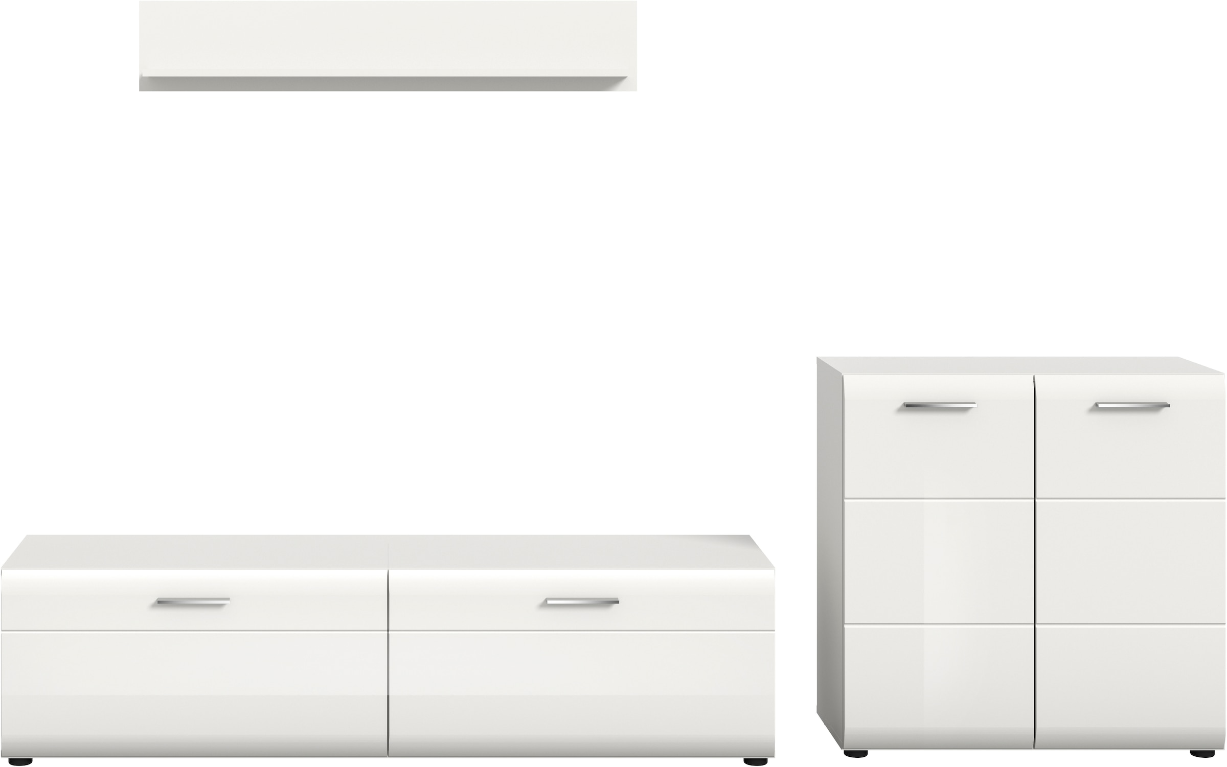 INOSIGN Wohnwand »FLORENZ, 3-teilige Wohn-Kombination, hochwertige MDF-Front« Set, Set, best. aus: 1 Kommode, 1 Lowboard, 1 Wandboard, 3 Stk. tlg.