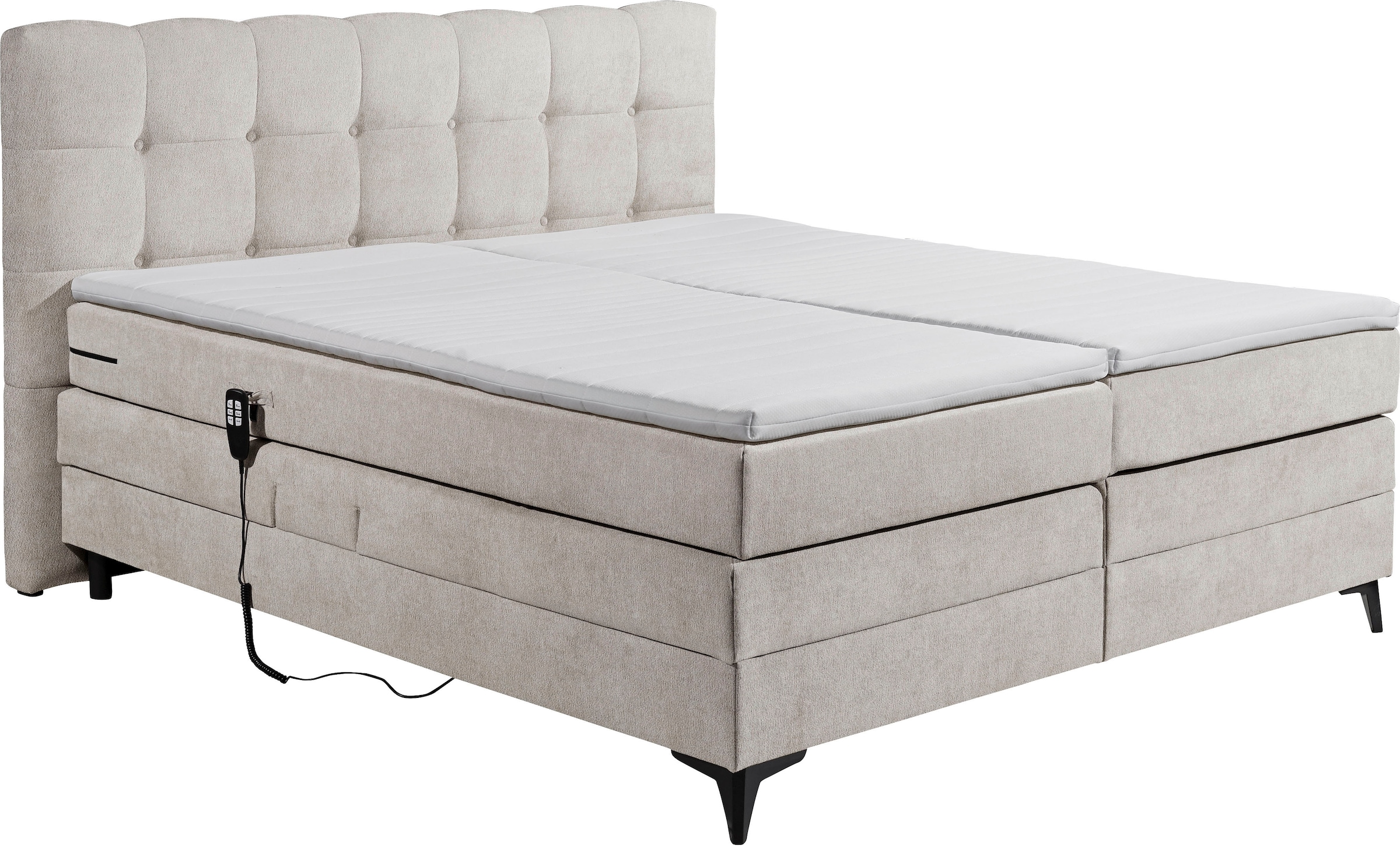 ED EXCITING DESIGN Boxspringbett »Atlas 180x200cm, elektrisch verstellbar« inkl. Topper, 7 Zonen Matratze, elektrisch verstellbar