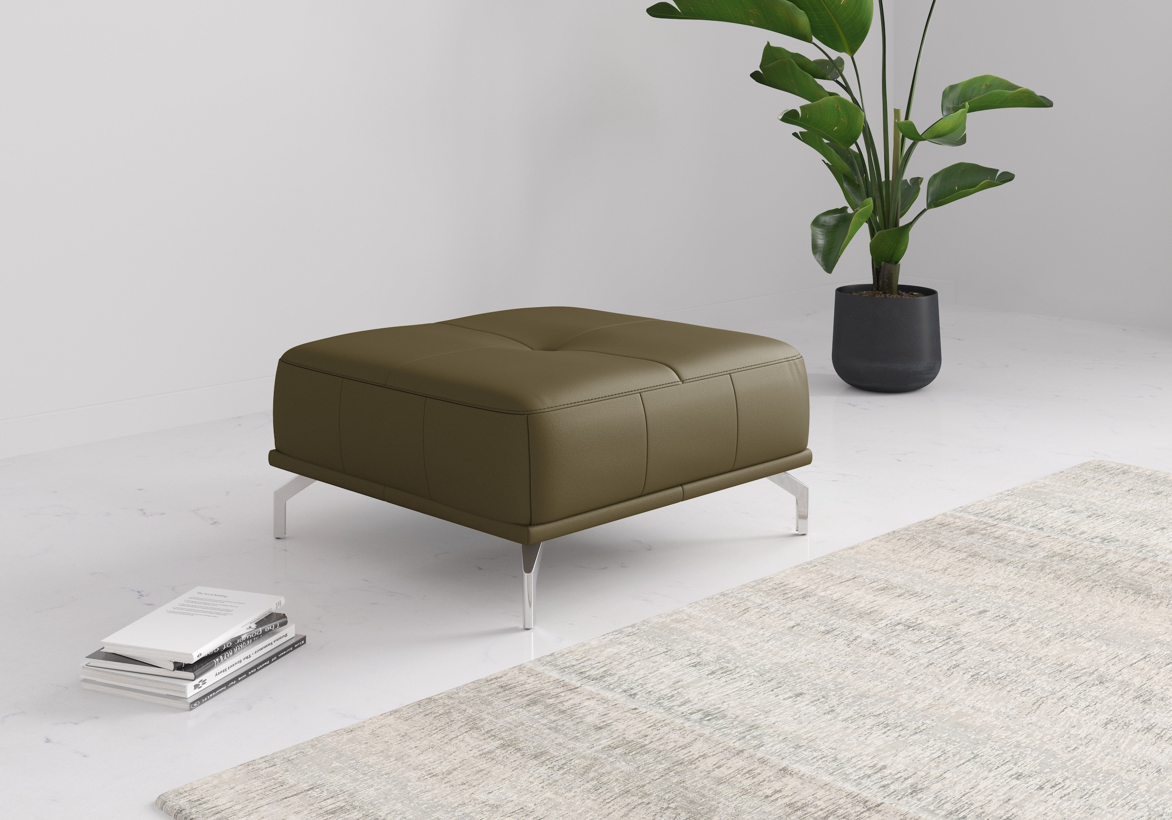 Home affaire Polsterhocker »Caluna« moderner Sitzhocker in hochwertiger Verarbeitung