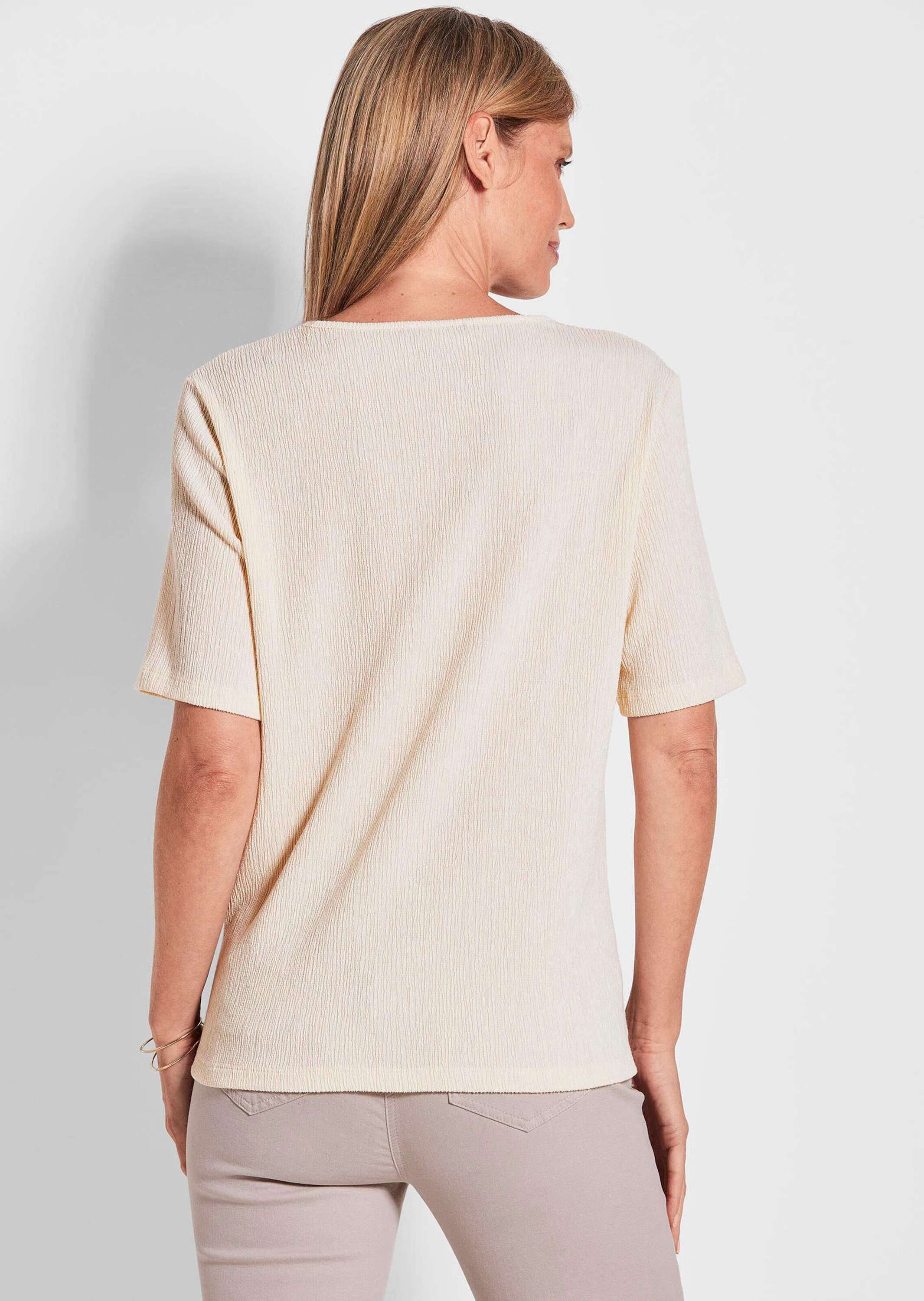 GOLDNER Kurzarmshirt »Braunes Halbarm-Oberteil«