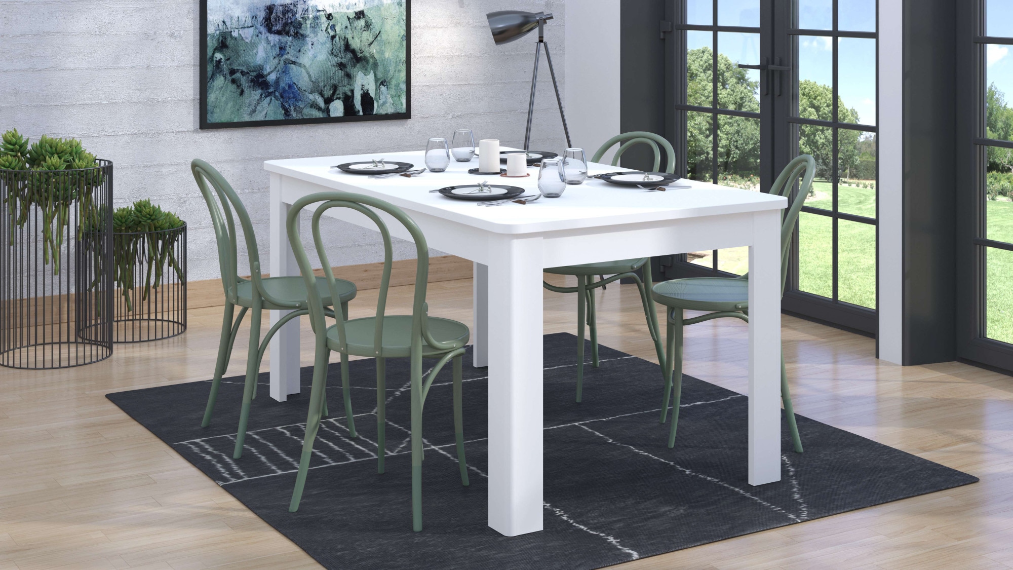 Home affaire Esstisch »Jersey, 160 cm ausziehbare Tischplatte bis 200 cm«, in verschiedenen modernen Farben für eine moderne Küche