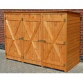 promadino Mülltonnenbox, für 3x240 l aus Holz, BxTxH: 250x101x161 cm