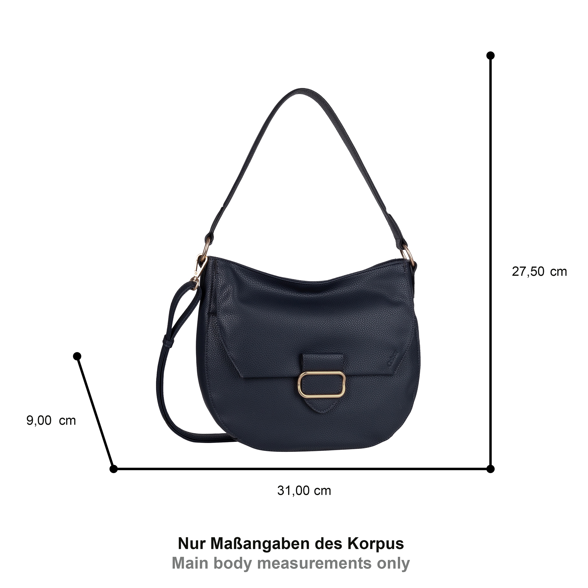 Gabor Hobo »Melora« leicht genarbtes Lederimitat mit feinem Logo und goldenem Metallring