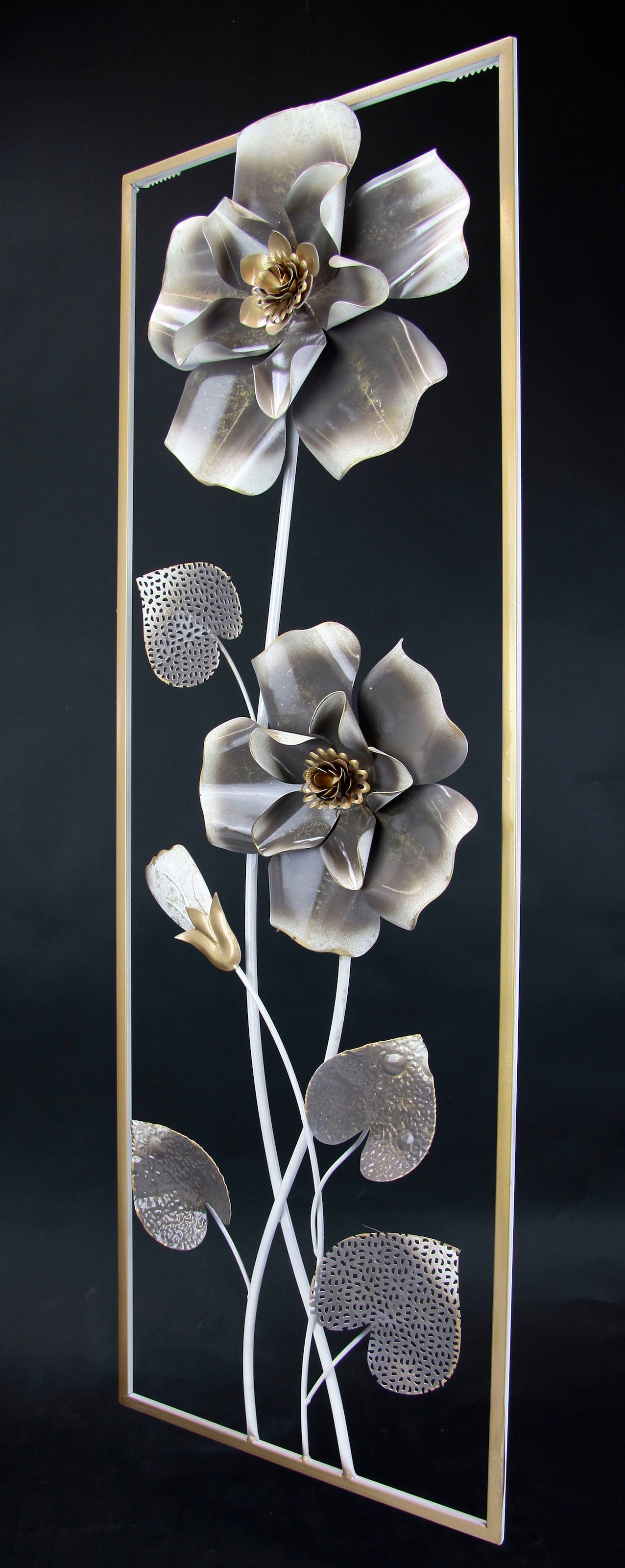 I.GE.A. Wandbild »Metallbild Blumen«, Wanddeko, auf bestellen Metall, Wandskulptur Raten