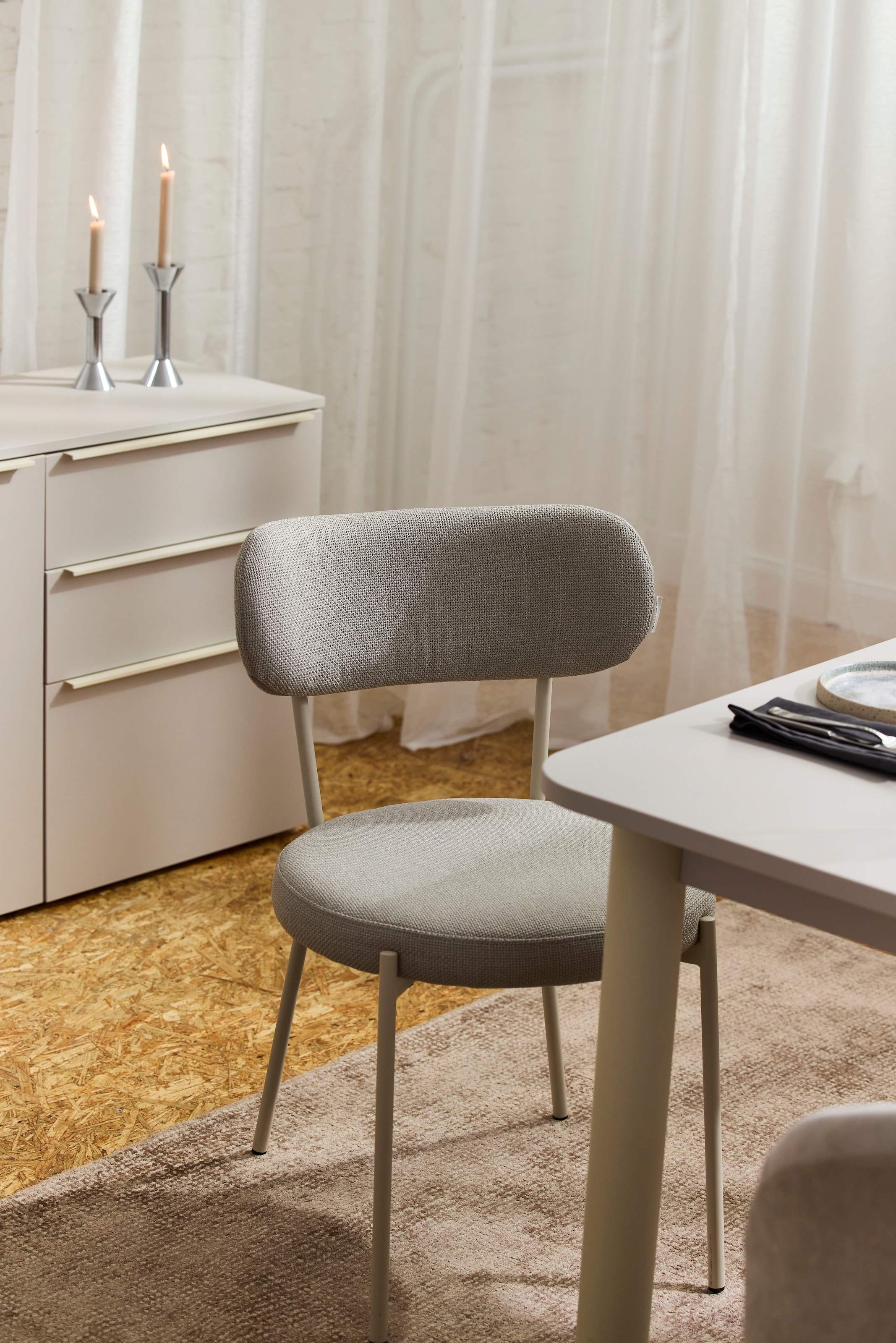 TOM TAILOR HOME 4-Fußstuhl »SOFT PAD CHAIR«, (Set), 2 St., Webstoff, Esszimmerstuhl, 4-Fußgestell, mit Rückenausschnitt