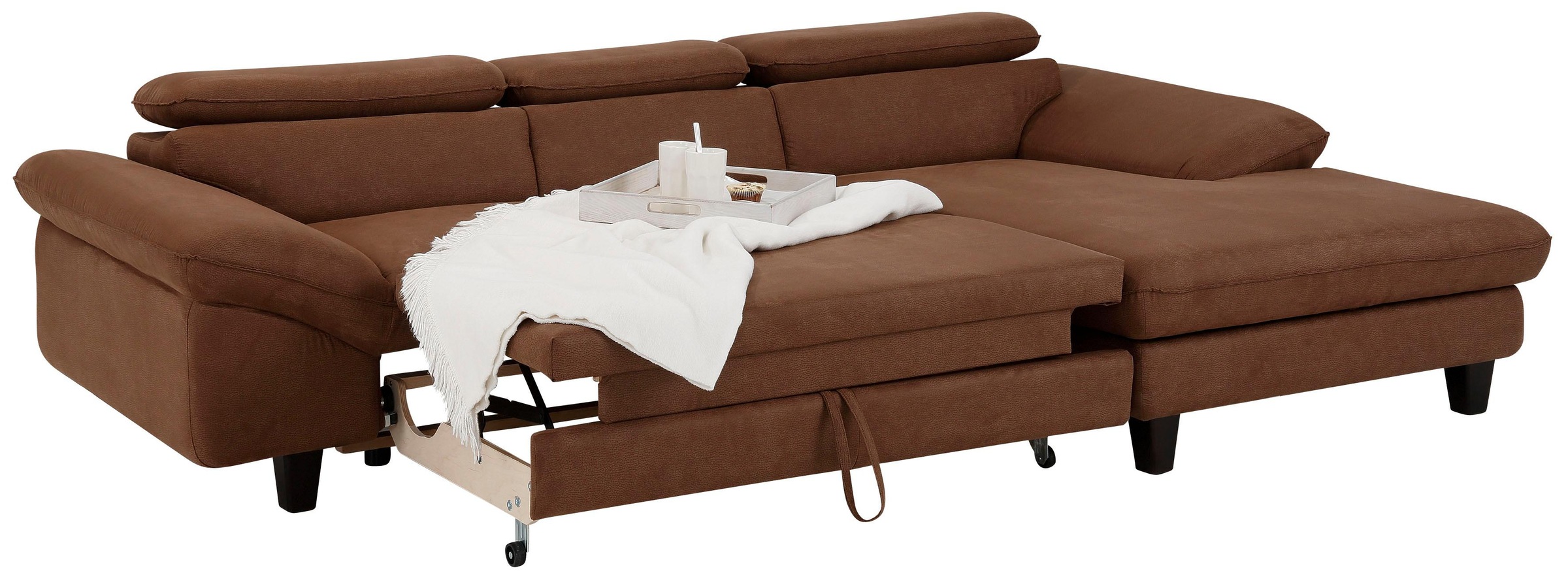 Home affaire Ecksofa »Pilot L-Form«, mit Kopfteilverstellung, optional Bettfunktion und Bettkasten