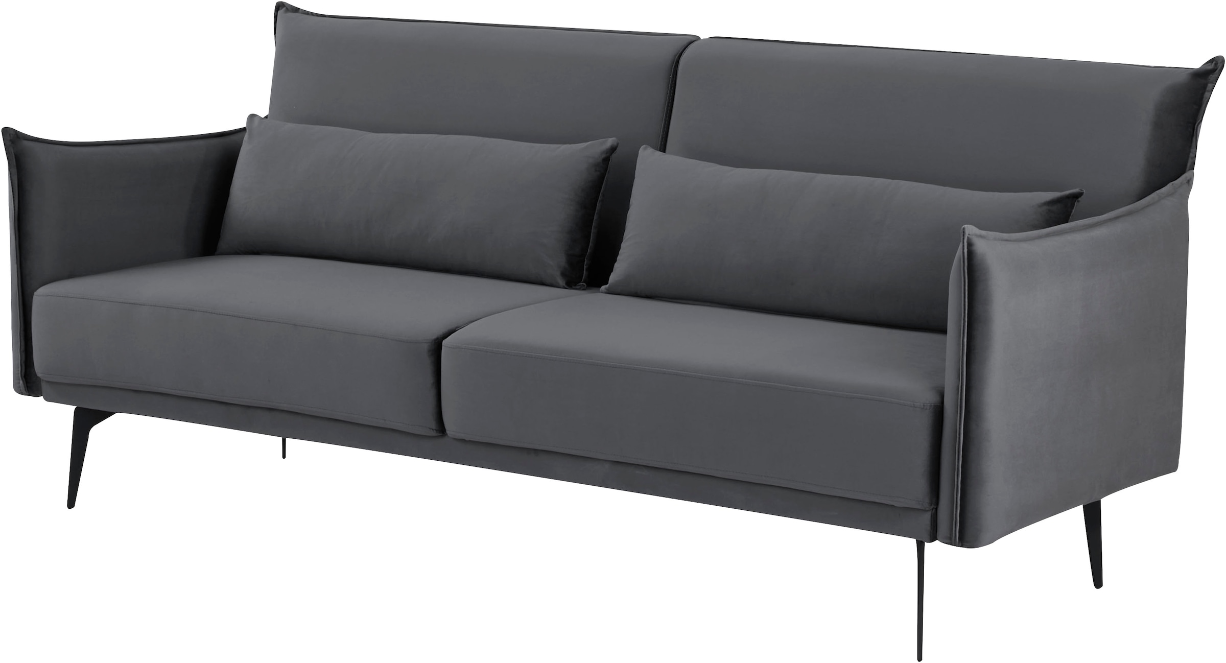 INOSIGN Schlafsofa »TULARE, 204 cm, klappbarer 3-Sitzer mit verstellbarer Rückenlehne,«, Schlaffunktion, Velvet-Samtvelours u. Webstoff