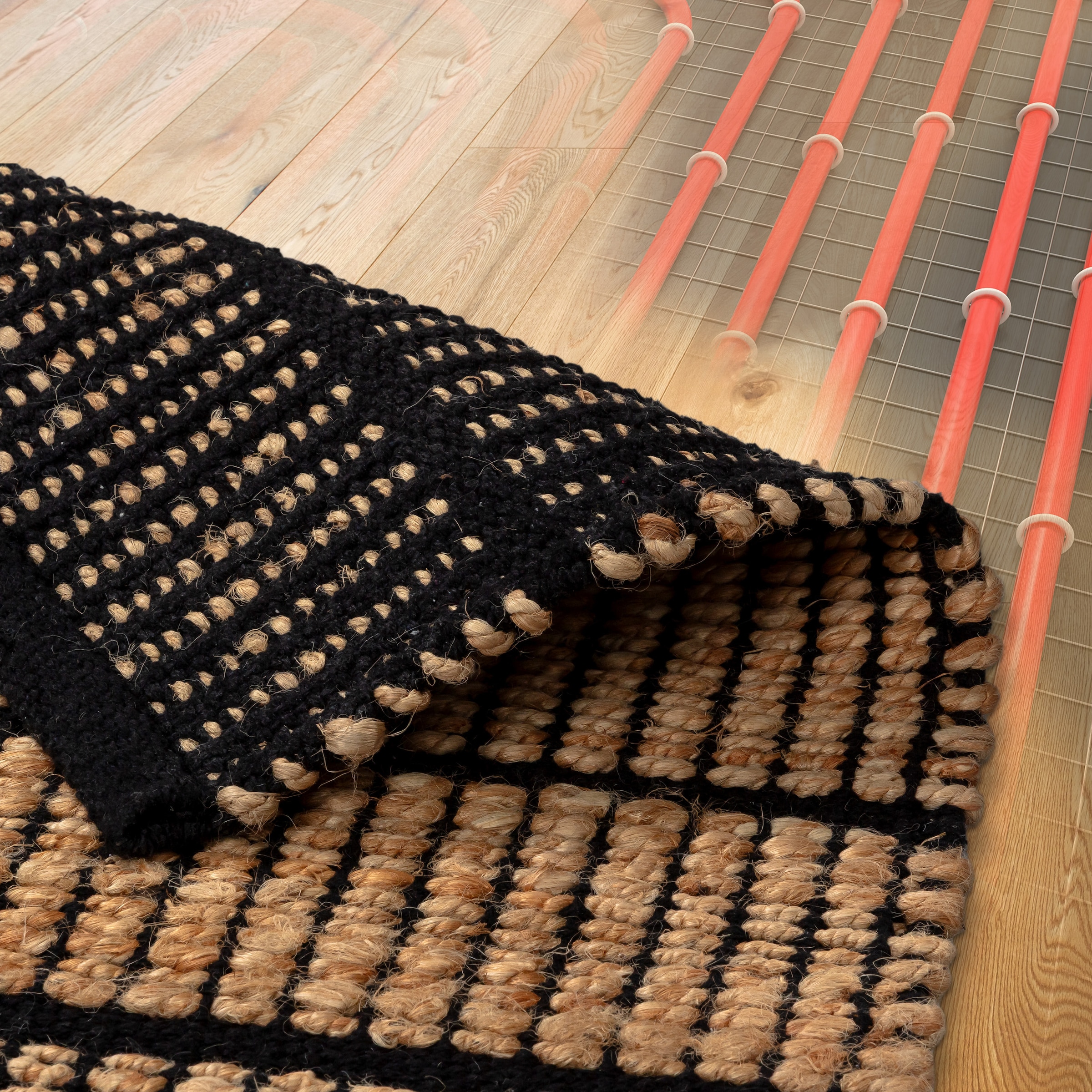 SCHÖNER WOHNEN-Kollektion Teppich »Nalaya« rechteckig 10 mm Höhe Jute/Baumwolle, rustikale Haptik, Streifenoptik, Wohnzimmer