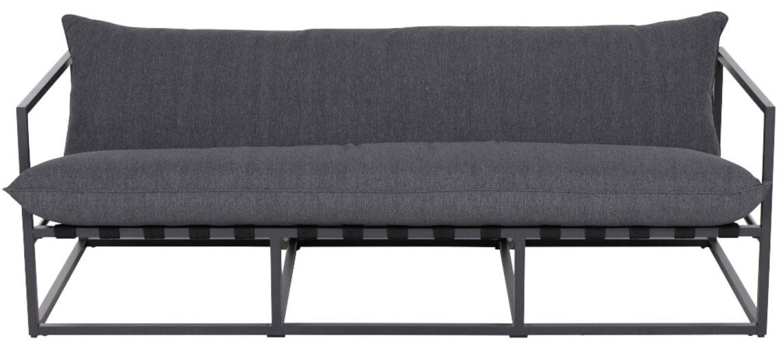Siena Garden Loungesofa »Monza«, 3-Sitzer Sofa, Aluminiumgestell matt anthrazit, Kissen jeans grey