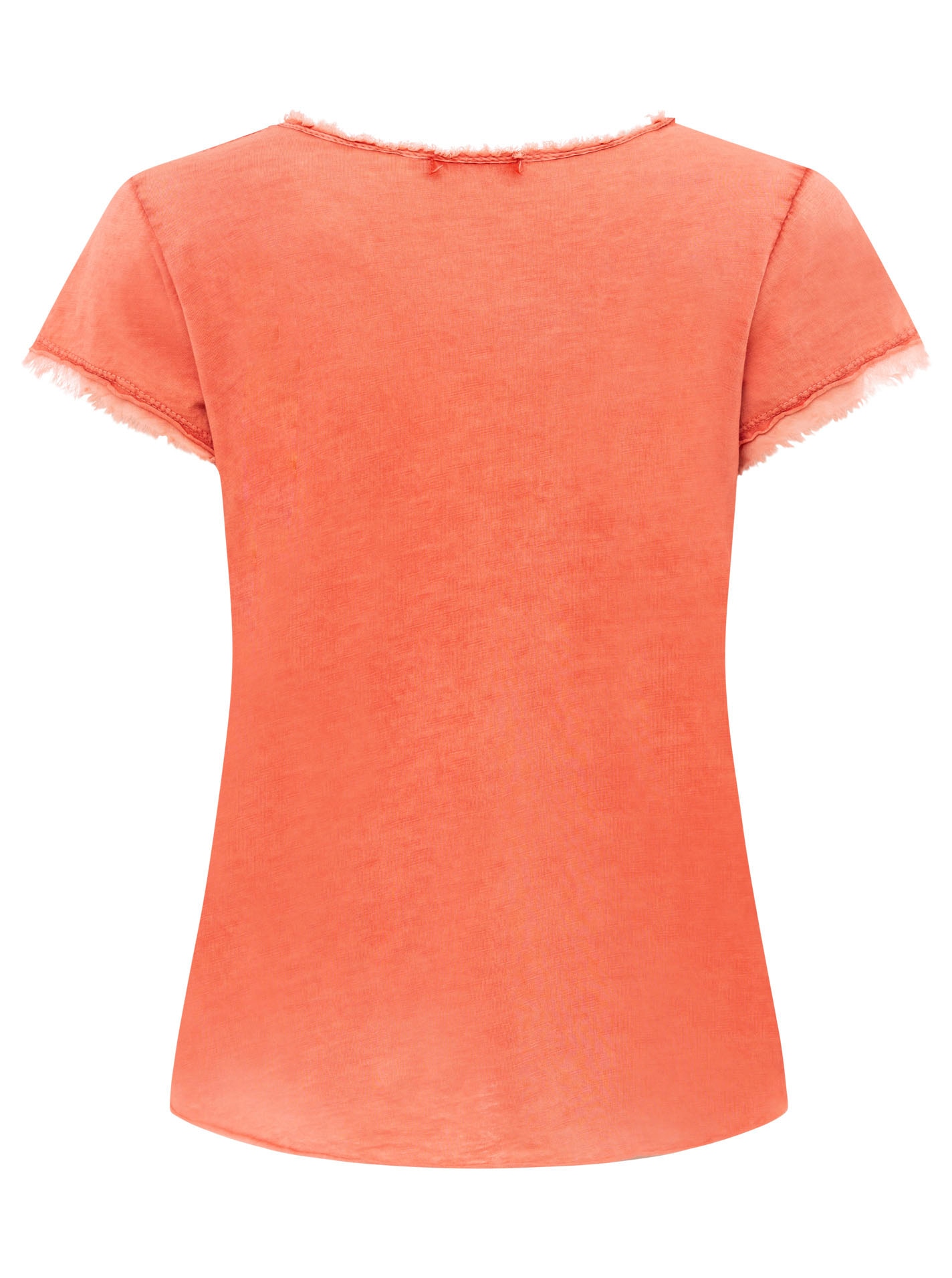 Zwillingsherz T-Shirt »"Positive Mind"«, mit V-Neck, Stempeldruck und Saum im Used-Look