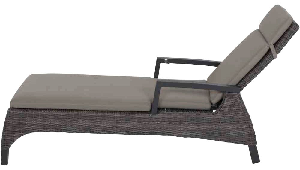 Siena Garden Gartenliege »Corido Liege matt anthrazit / charcoal grey«, Aluminiumgestell, Gardino®-Geflecht, inkl. Auflage taupe-meliert