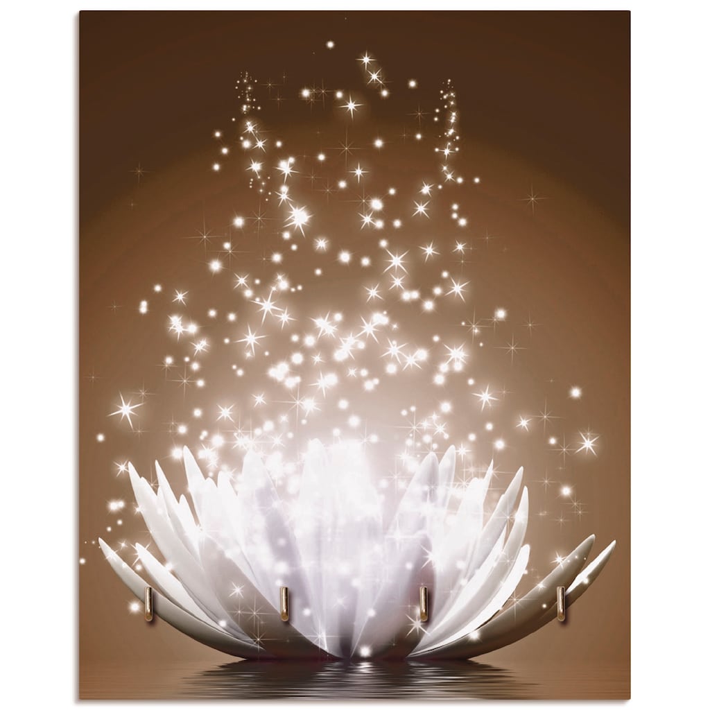 Artland Hakenleiste »Magie der Lotus-Blume braun«, MDF