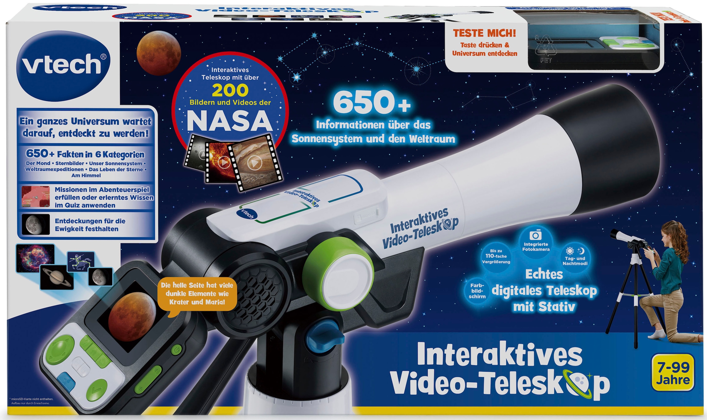 Vtech® Teleskop »Interaktives Video-Teleskop für Kinder«, mit NASA Lerninhalten und Spielen