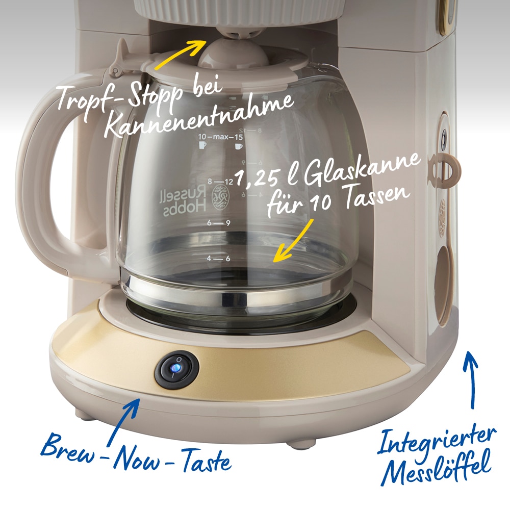 RUSSELL HOBBS Filterkaffeemaschine »Stone 26781-56« 1,25 l Kaffeekanne Warmhaltefunktion, WhilTech-Brühtechnologie
