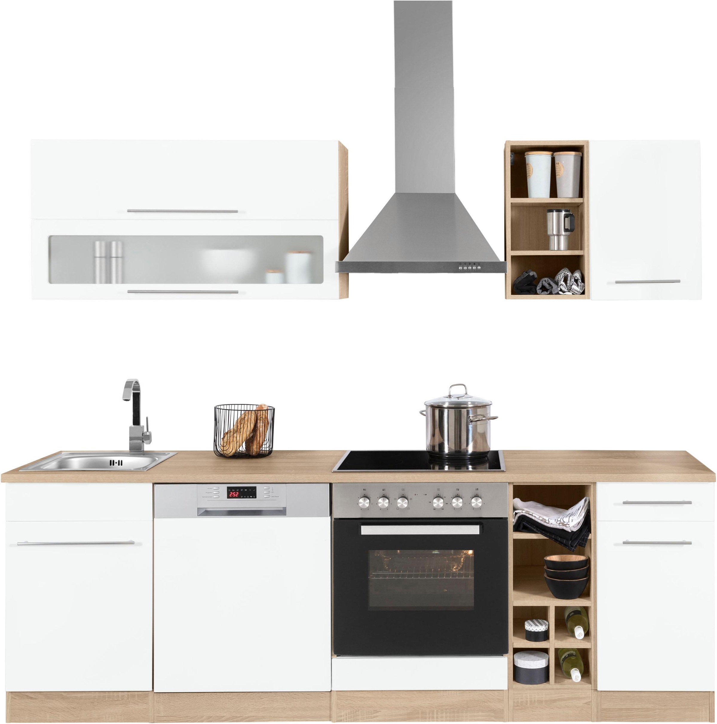 KOCHSTATION Küchenzeile »KS-Eton«, mit E-Geräten, Breite 240 cm