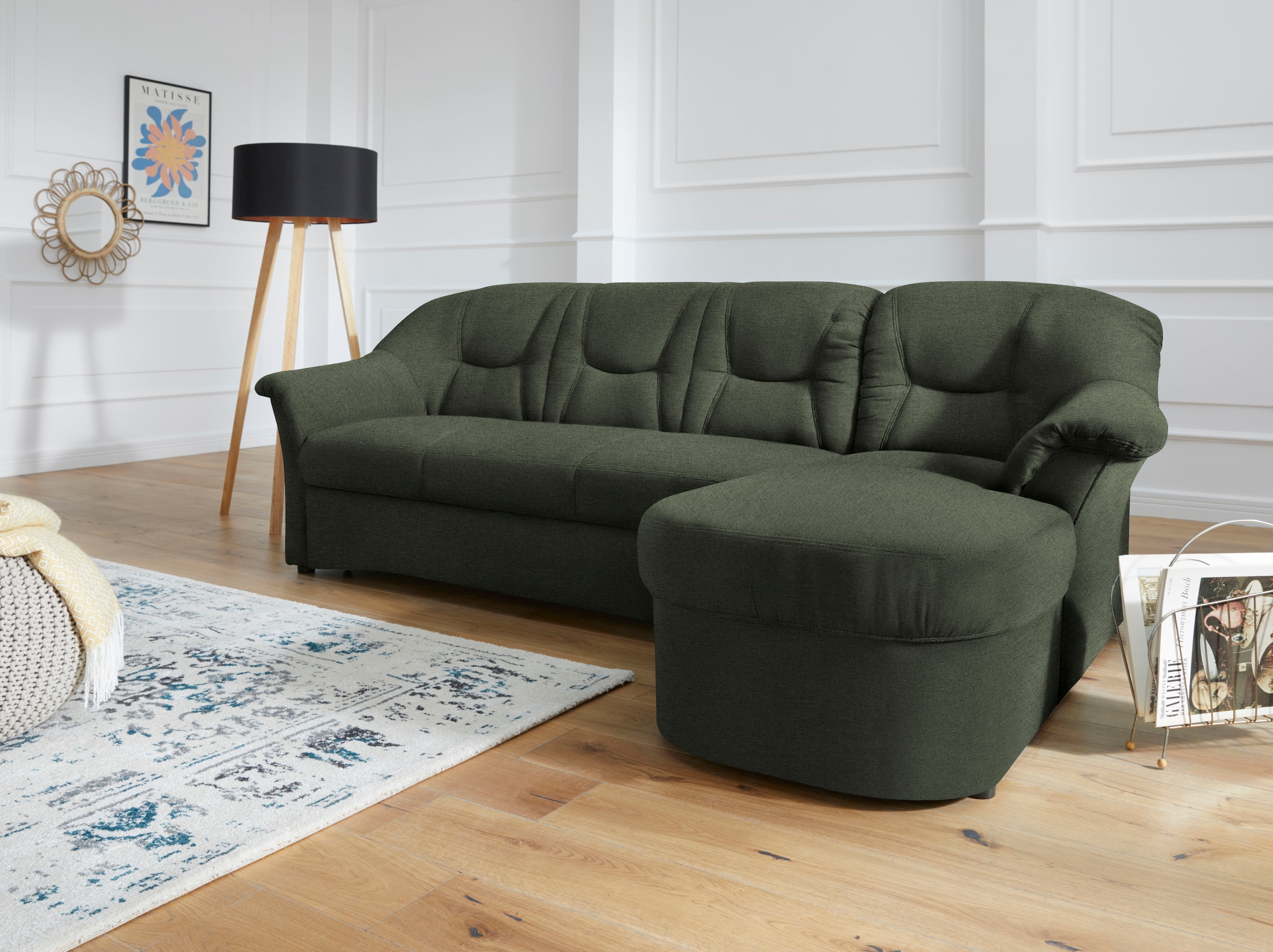 DOMO collection Ecksofa »Sarafina L-Form«, wahlweise mit Bettfunktion, optional mit Federkern