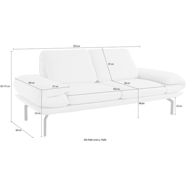 DOMO collection 2-Sitzer »New York«, wahlweise mit Arm- und Rückenfunktion,  mit Winkelfuß aus Metall bestellen | UNIVERSAL