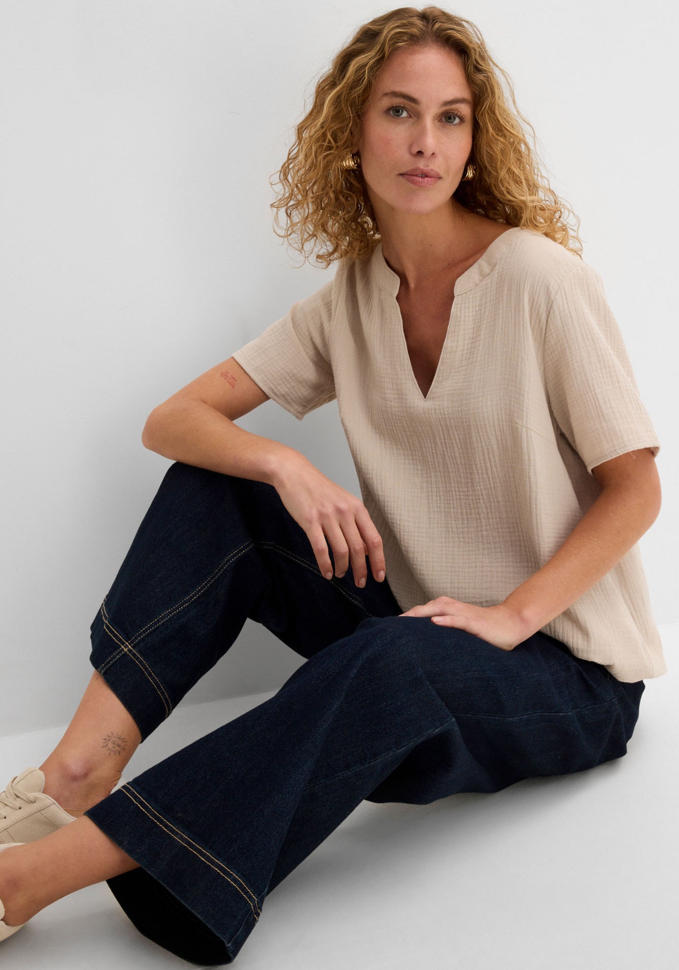 bonprix Longtunika für entspannten Look, Regular Fit, Kurzarm-Design
