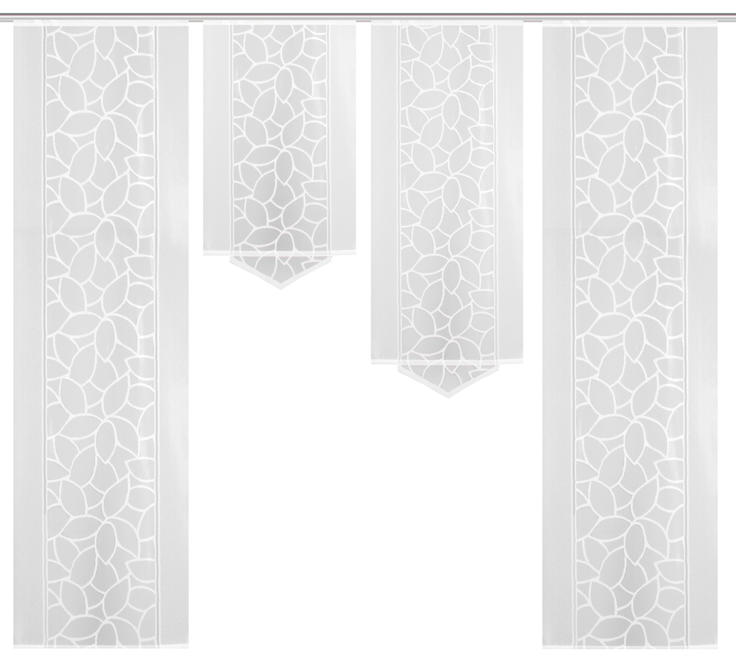 HOME WOHNIDEEN Schiebegardine »JENNA« Klettband 4 Stk. tlg. Schiebevorhang Jacquard Set